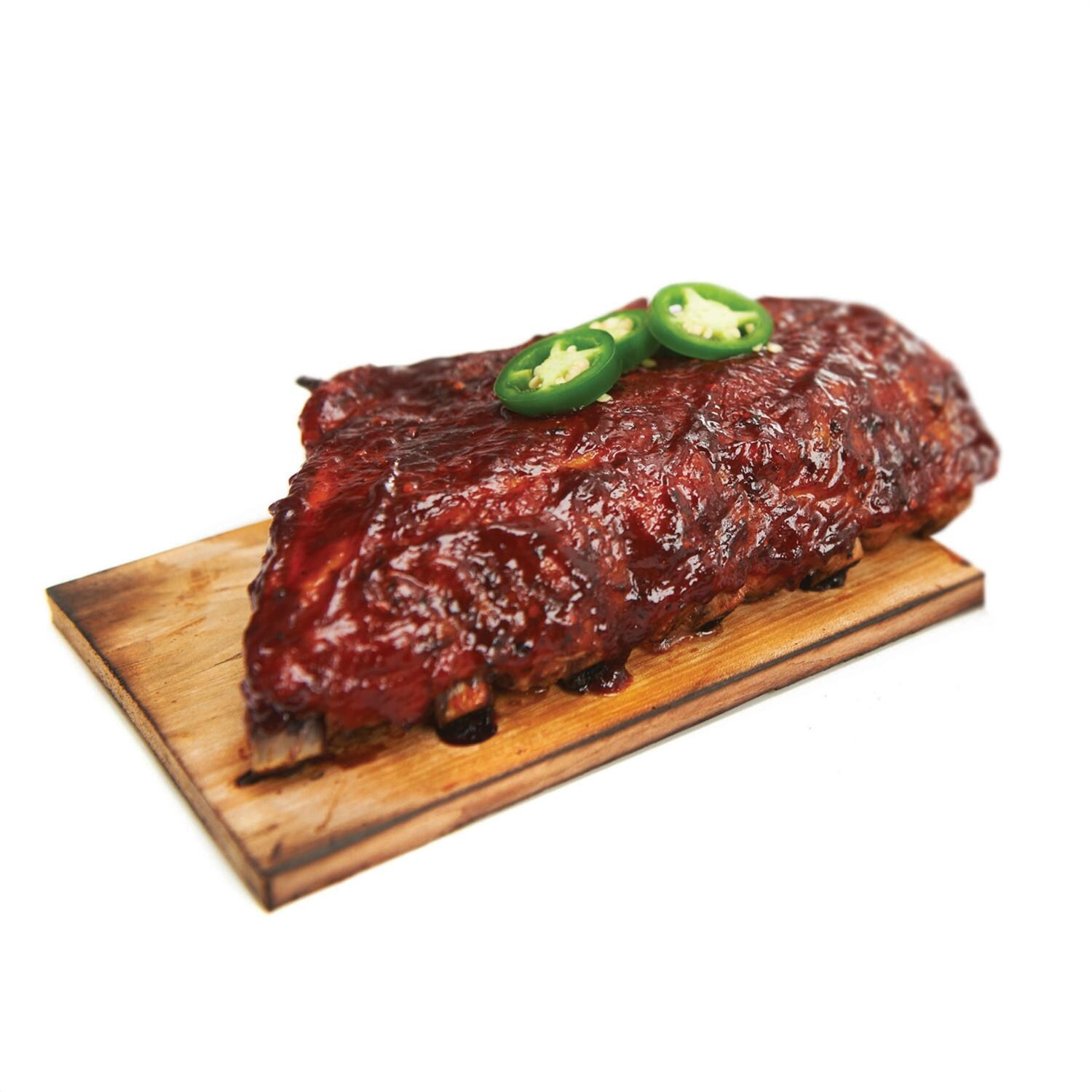 GrillPro Maple Grilling Planks - 2 Pack - 00291 - With Food - White Background thumbnail