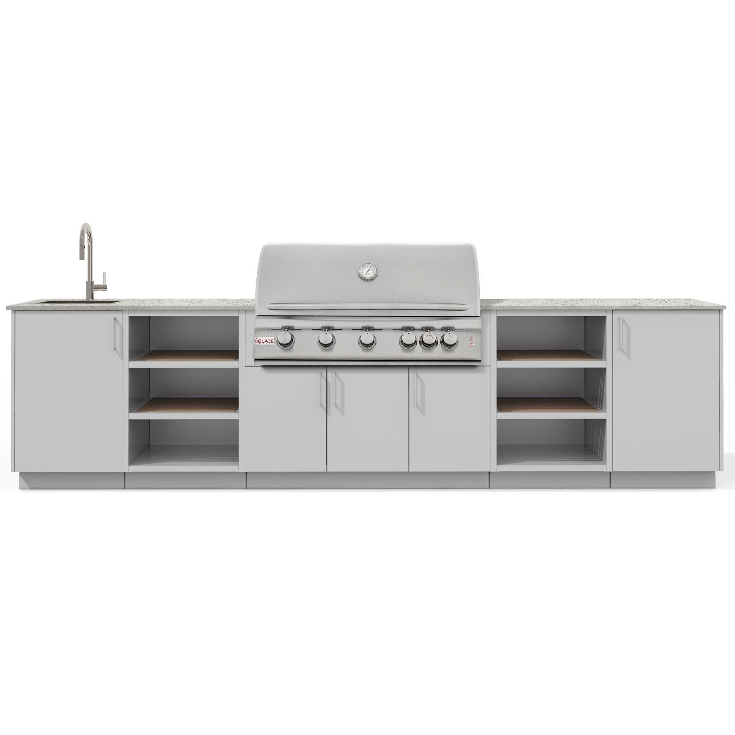 Urban Bonfire B-Twilight-42-Blaze-Keon-Chantilly Twilight 40 Outdoor Kitchen w/ Blaze Premium LTE Natural Gas Grill, Sink, Keon Countertop & Chantilly Finish - White Background thumbnail