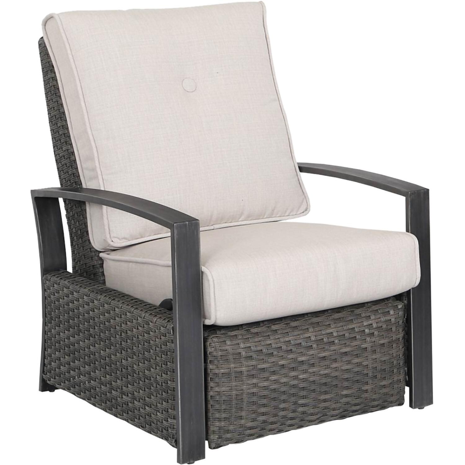 Lakeview LVD-C-RCL Catahoula Fully Cushioned Woven Aluminum 3-Position Recliner - Front View - White Background thumbnail