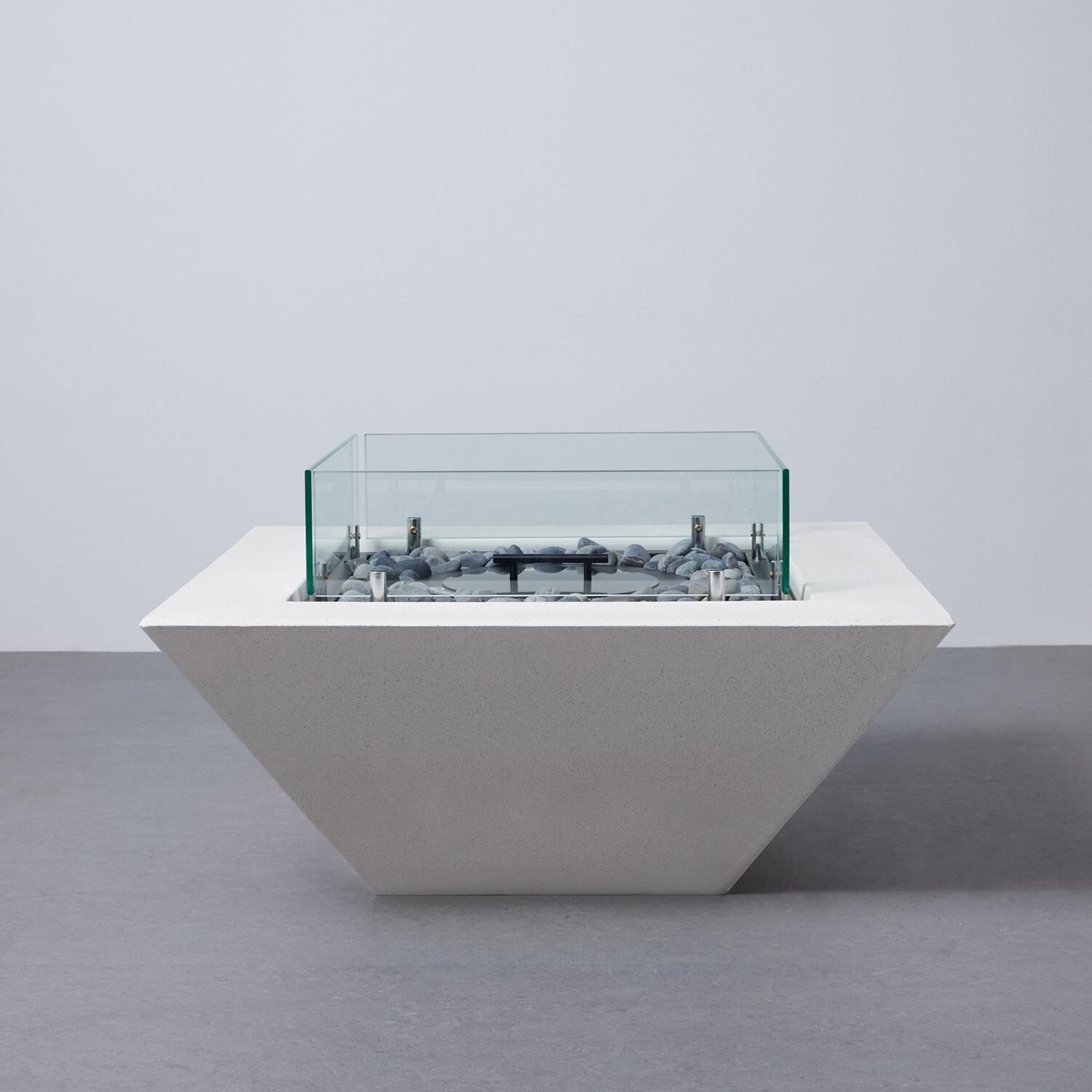 TerraFlame Wedge Bioethanol Fire Pit - White - Detail thumbnail