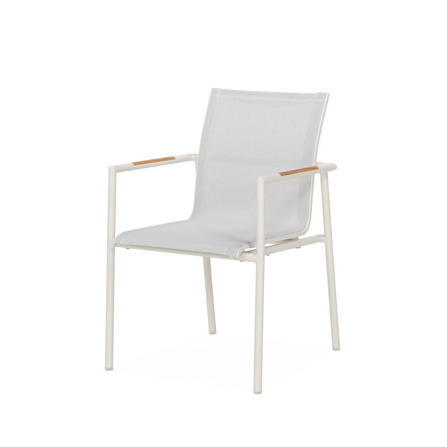 Teak + Table Paros/Barbados 78 Inch 9 Piece Dining Set - Chair Side - White Background thumbnail