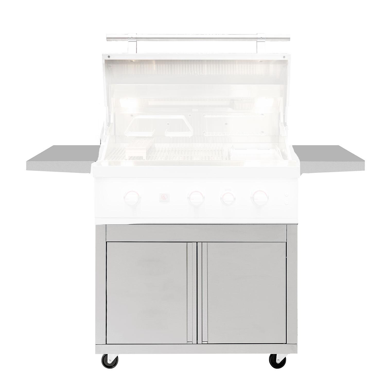 Summerset CART-QST36-DC Quest Deluxe 36-in Grill Cart - Grill Open - White Background thumbnail