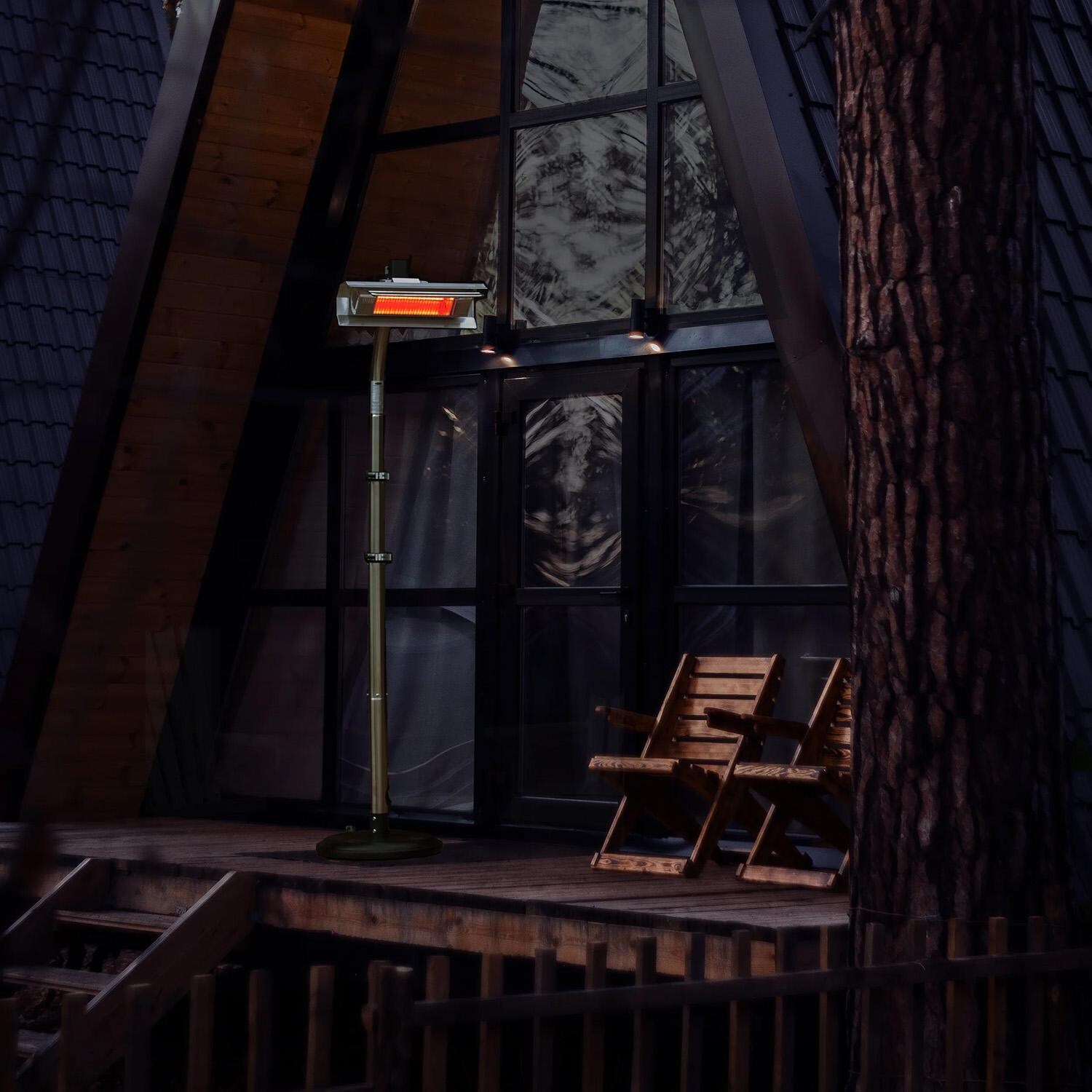 Ultimate Patio 2117 1500 Watt Electric Infrared 92-in Freestanding Patio Heater With Telescoping Pole - Stainless Steel - Lifestyle thumbnail