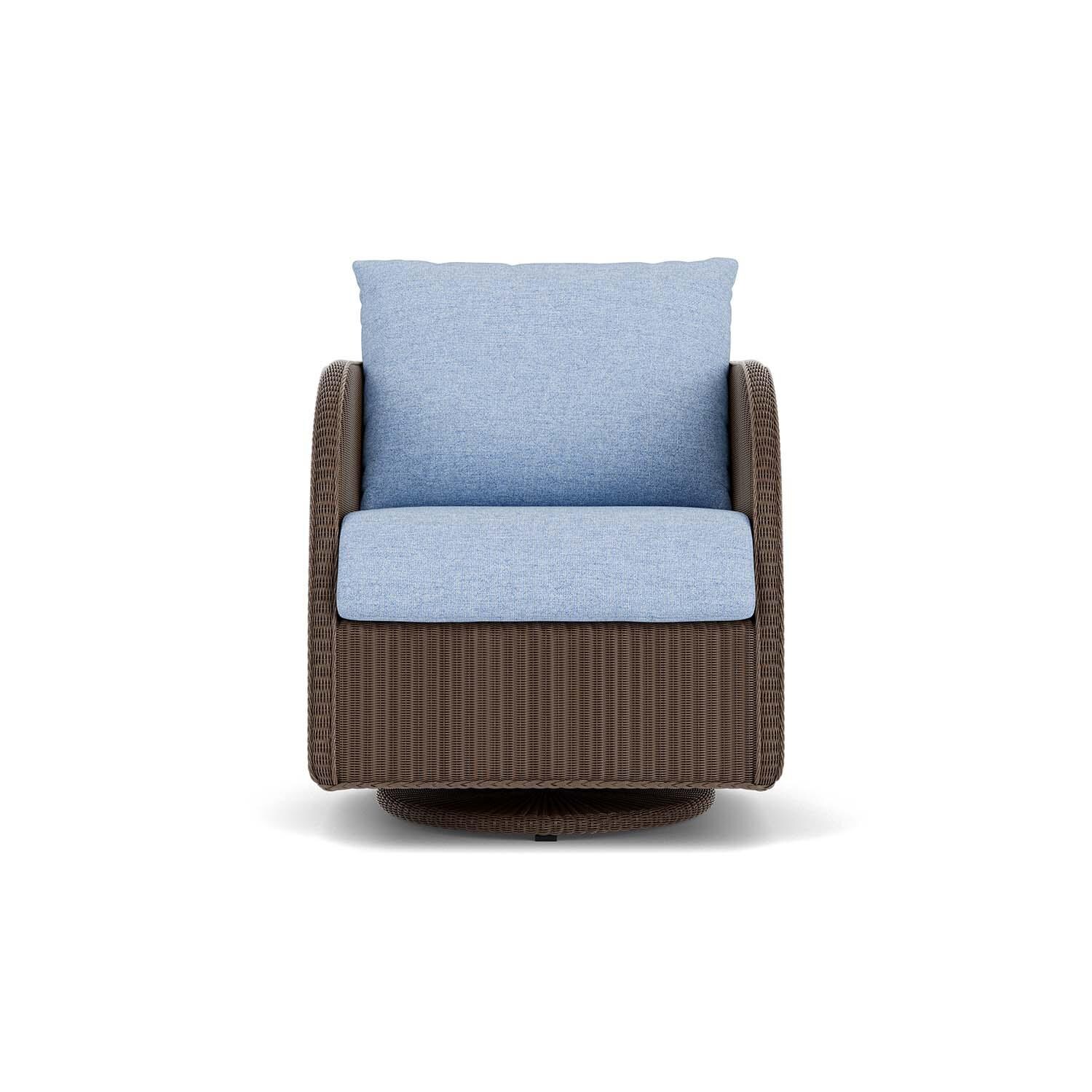 Essence Lloyd Loom Swivel Glider Club Chair in Bark/Demo Skyway by Lloyd Flanders