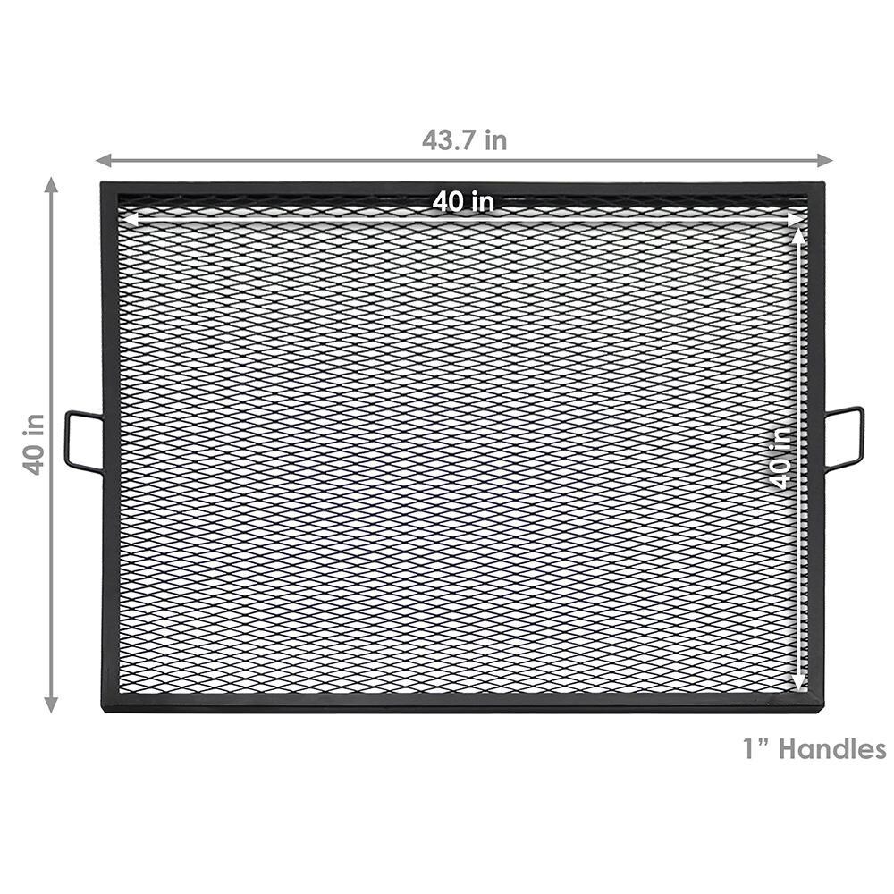 Ultimate Patio 40-Inch X-Marks Square Fire Pit Grill Grate - Dimensions thumbnail
