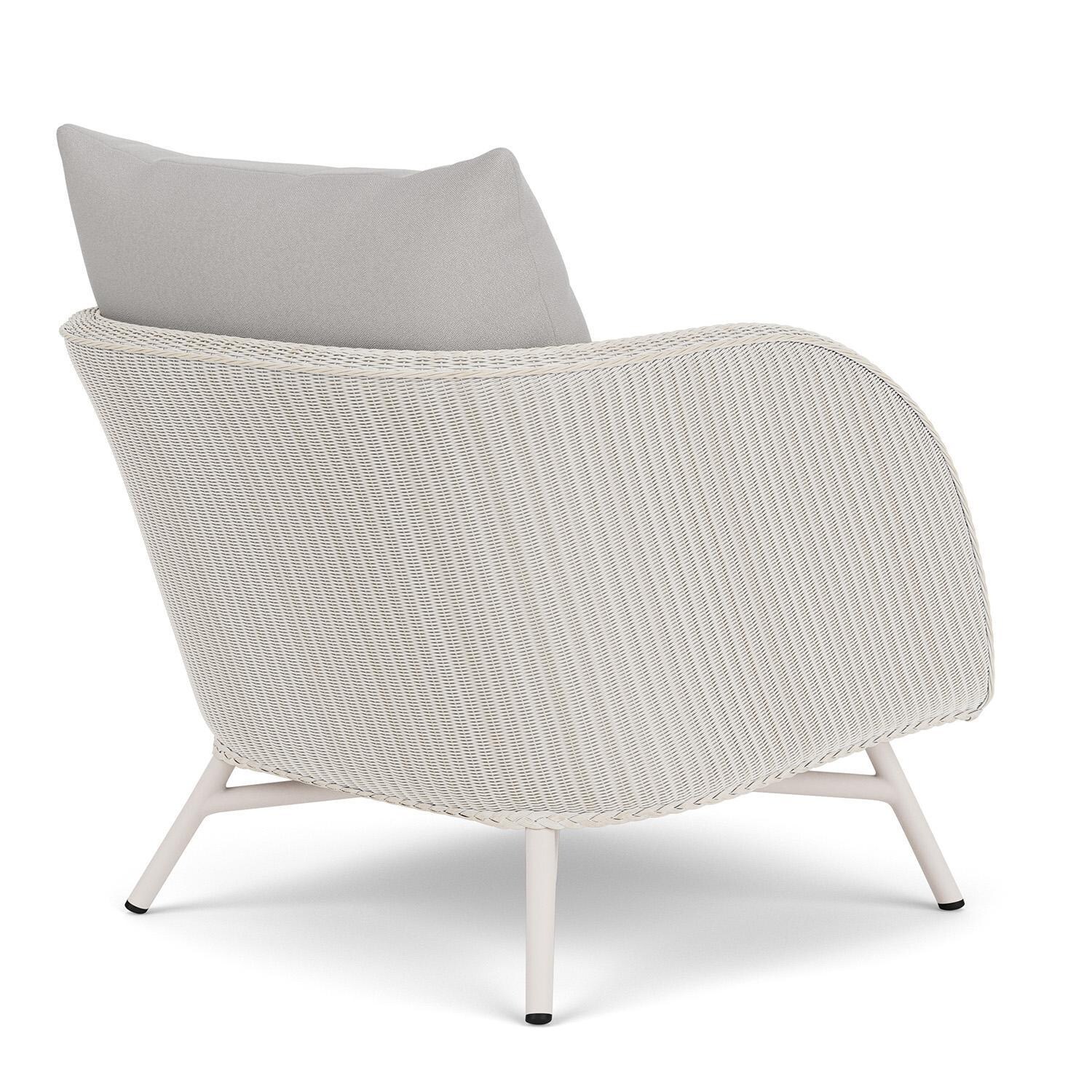 Lloyd Flanders Essence Lounge Chair W/Tundra Dove Fabric - Antique White Finish - Back Right thumbnail