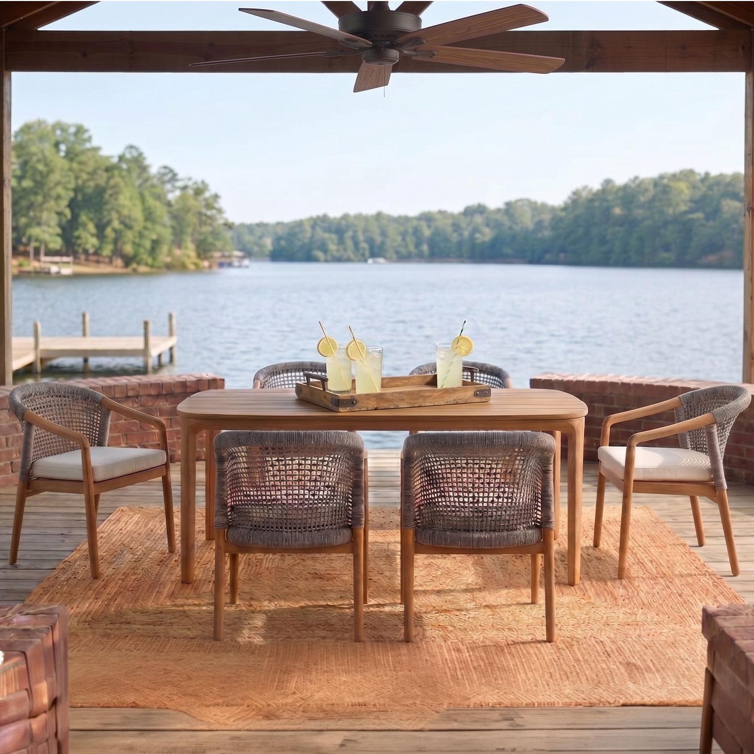 Ridgeview 7 Pc Teak Dining Set in Beige by Lakeview Outdoor Designs
