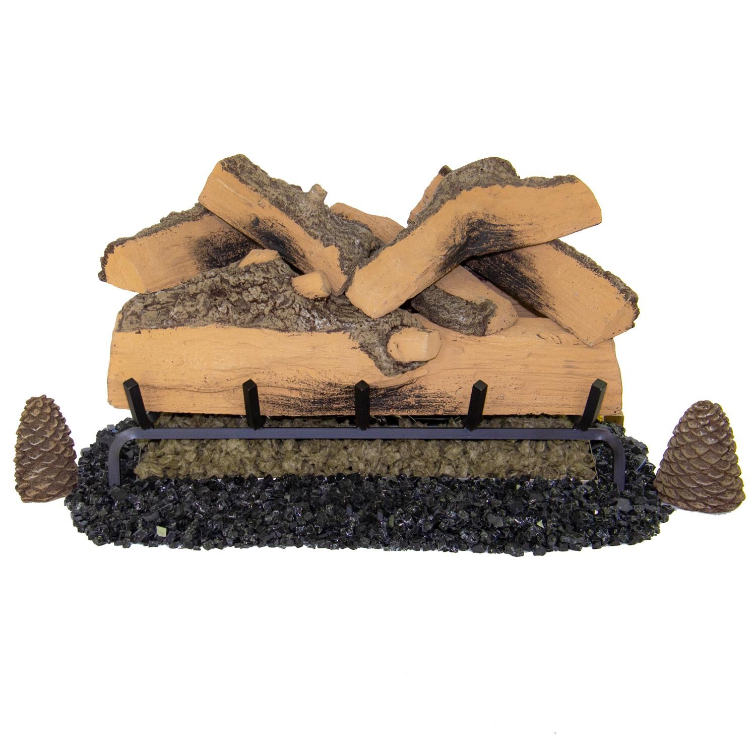 Firenado 24-Inch Split Oak Gas Log Set With Vented Natural Gas Firenado Burner - White Background thumbnail