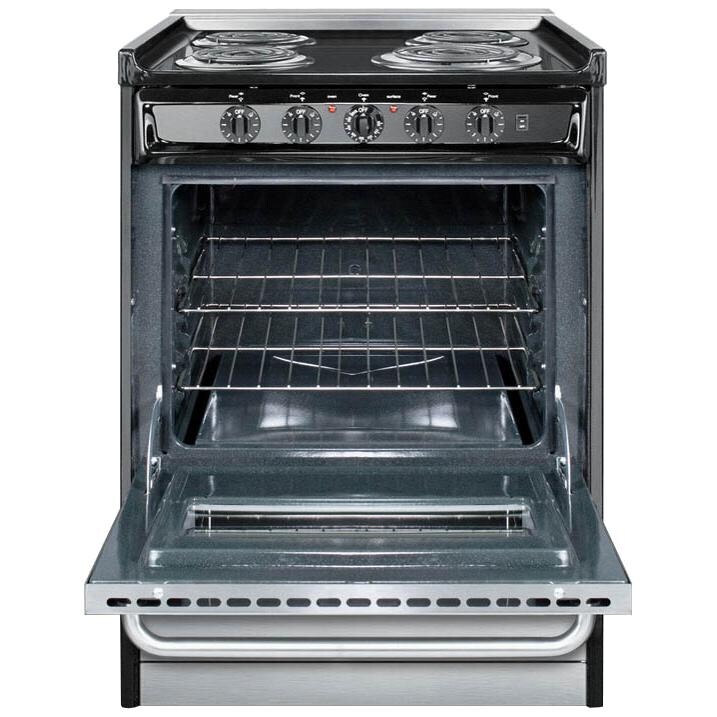 Summit Professional 24-Inch 4-Burner Slide-In Electric Range - Stainless Steel - Open thumbnail