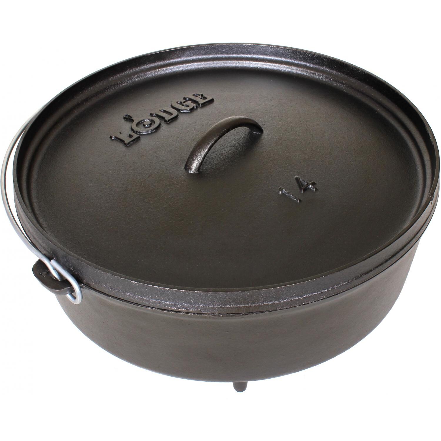Lodge 6 Quart Seasoned Cast Iron Camping Dutch Oven - L12CO3