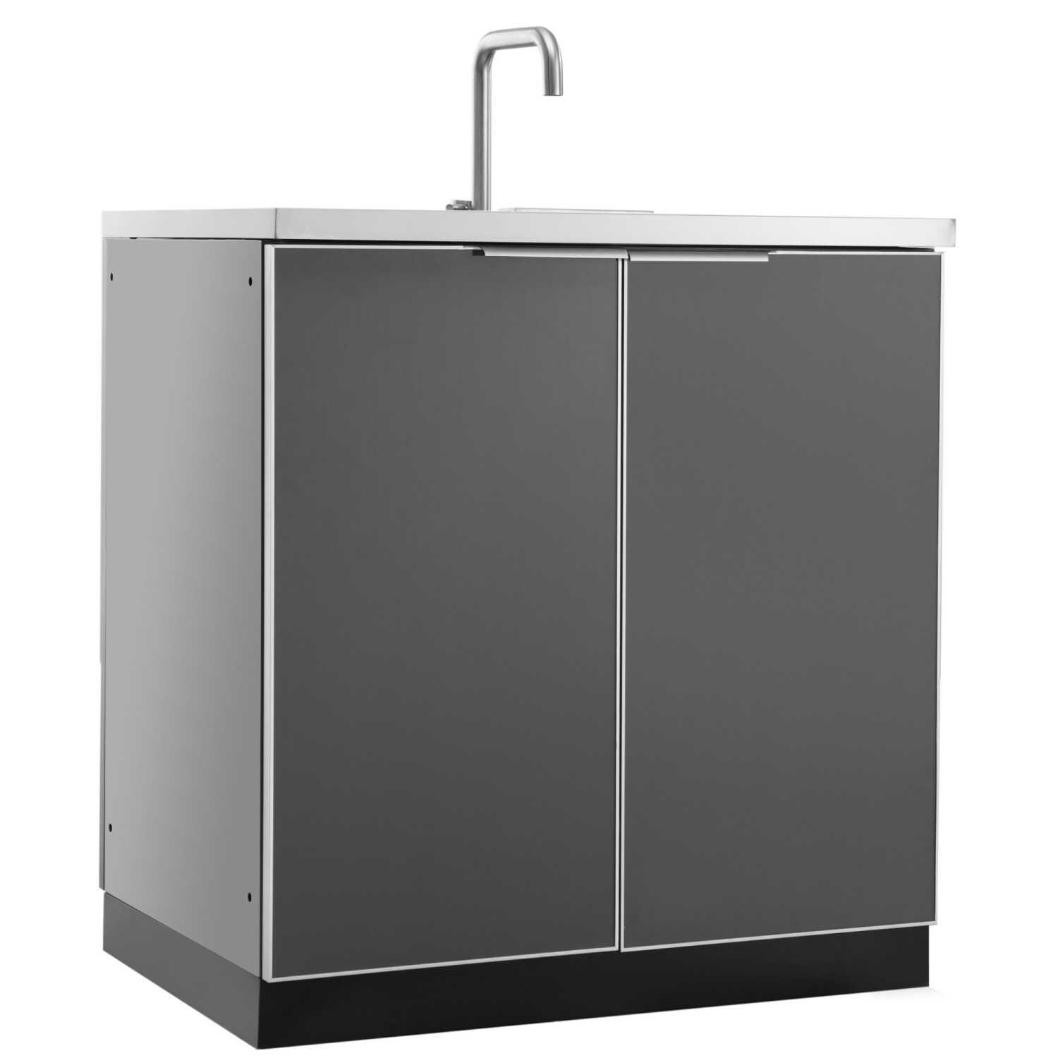 NewAge Outdoor Kitchen Slate Gray Aluminum 32-Inch Bar Cabinet - 65203 thumbnail