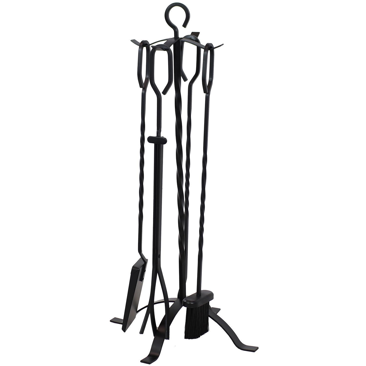 Ultimate Patio 5-Piece Steel Fireplace Tool Set w/ Stand - Tools on Stand thumbnail