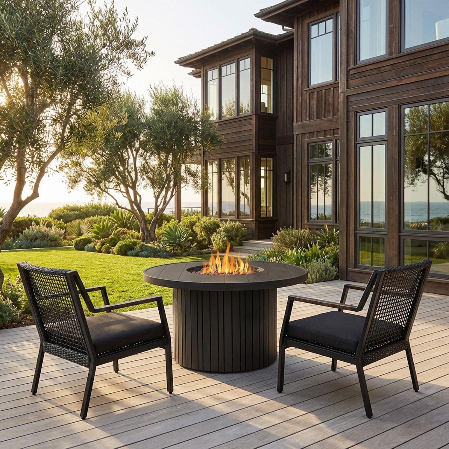 Westlook 40-in Round Metal Propane Fire Table in Bronze Coral by Lakeview Outdoor Designs - Lifestyle thumbnail