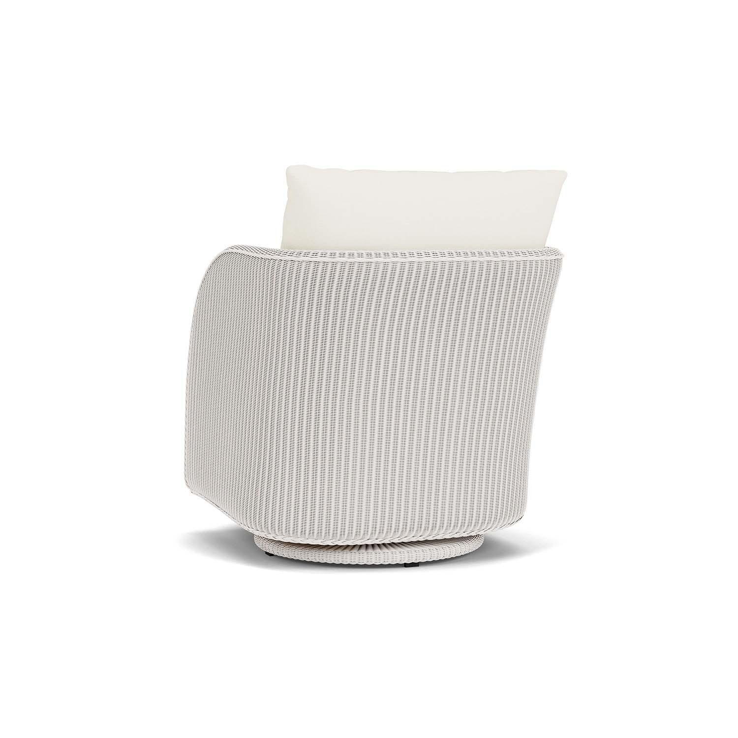 Lloyd Flanders Essence Swivel Glider Lounge Chair W/Sailcloth Salt Fabric - White Finish - Back Left thumbnail