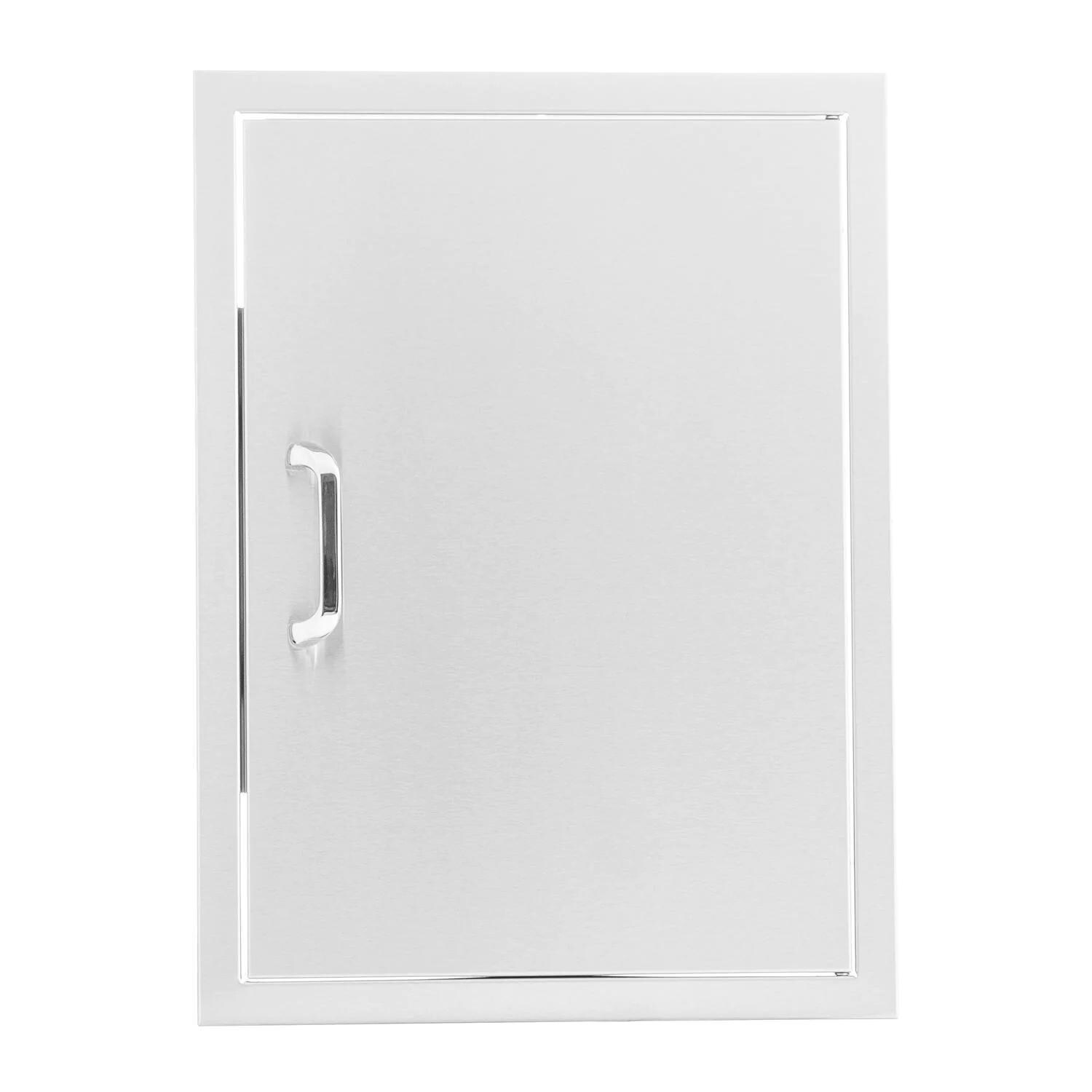 BBQGuys Signature 21-Inch Stainless Steel Reversible Single Access Door - Vertical - White Background thumbnail