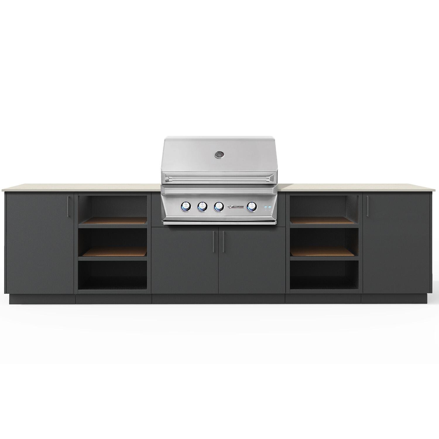 Urban Bonfire B-Savannah-36-TwinEagles-Danae-Anthracite Savannah 36 Outdoor Kitchen w/ Twin Eagles Propane Grill, Danae Countertop & Anthracite Finish thumbnail