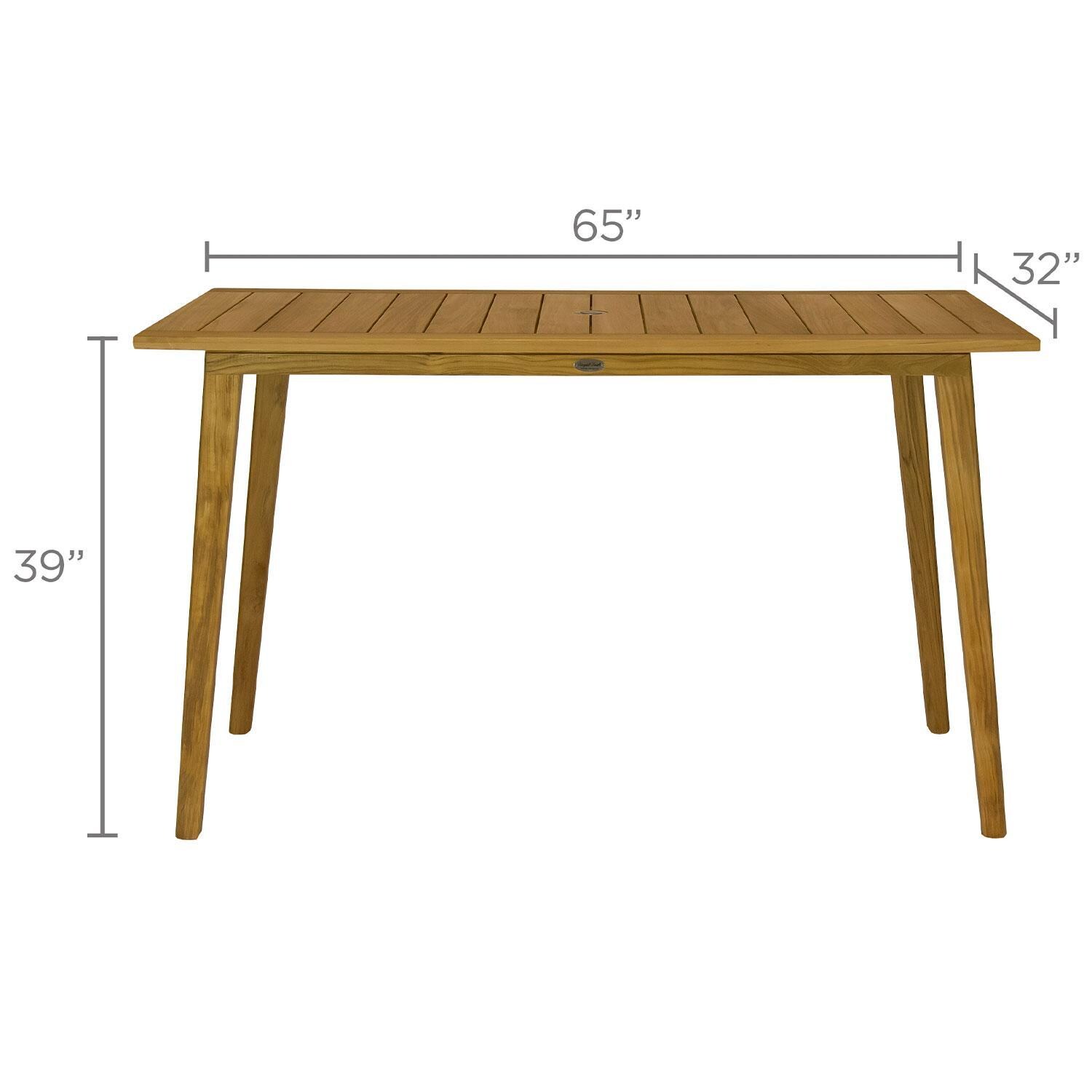 Admiral 65 Inch Bar Table by Royal Teak Collection - Dimensions - Diagram thumbnail