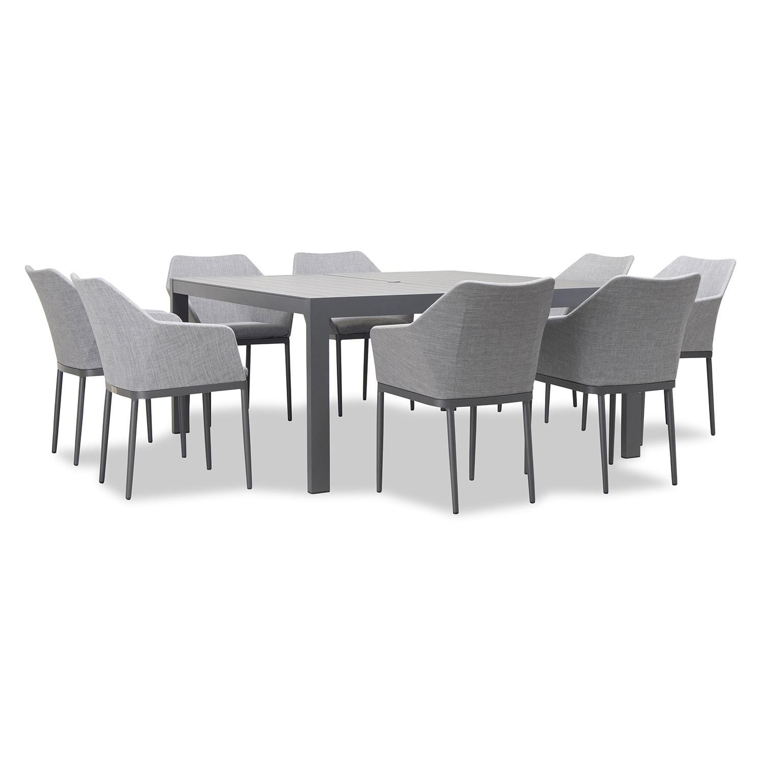 Starlook Bay 9 Pc Aluminum Dining Set - Square in Slate by Lakeview Outdoor Designs