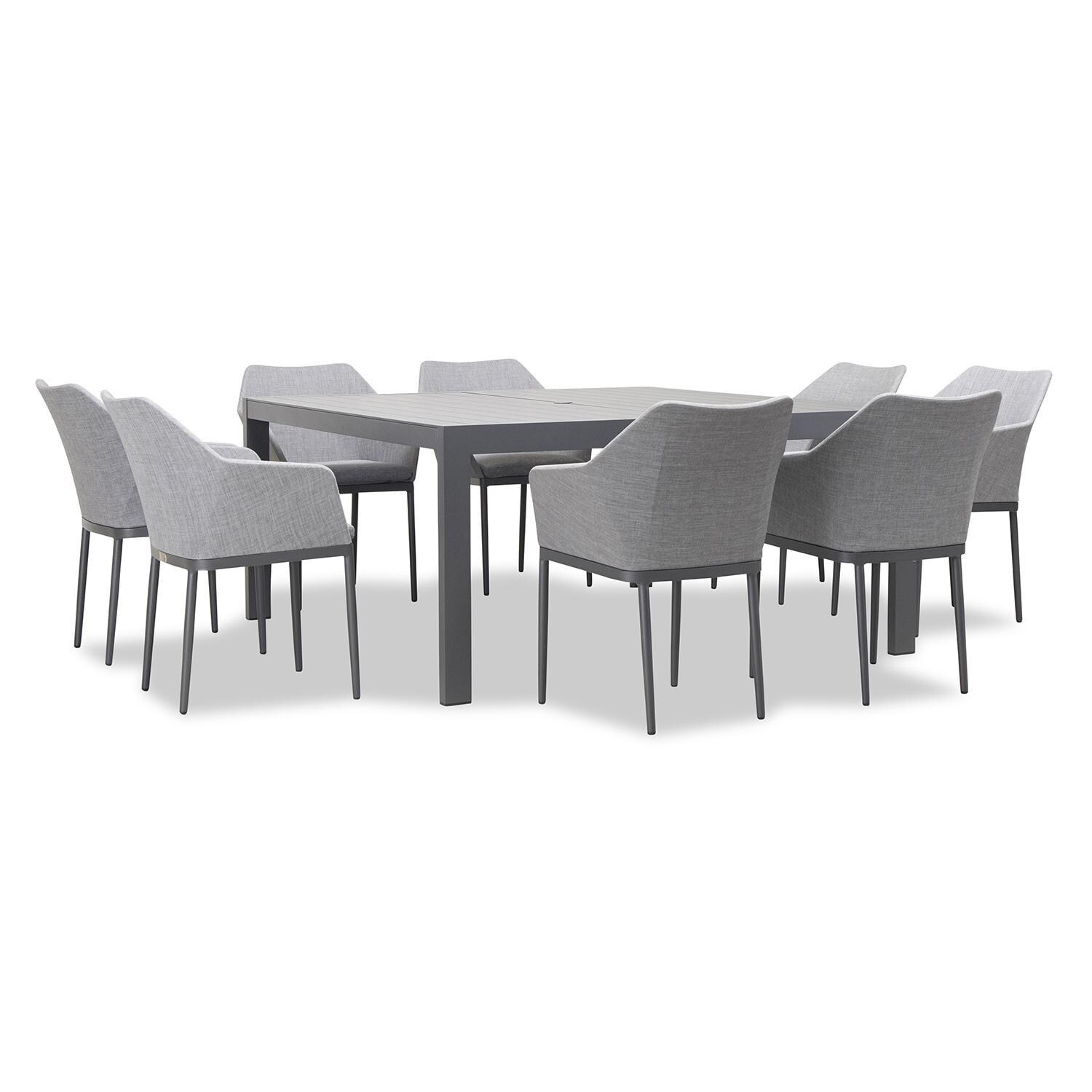Starlook Bay 9 Pc Aluminum Dining Set - Square in Slate by Lakeview Outdoor Designs