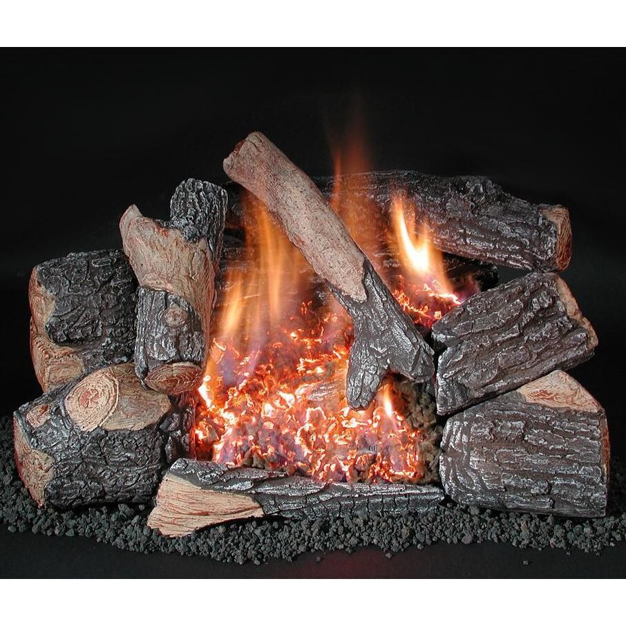 Rasmussen Chillbuster Bark Gas Log Set With Vent Free Evening Embers Double Burner thumbnail