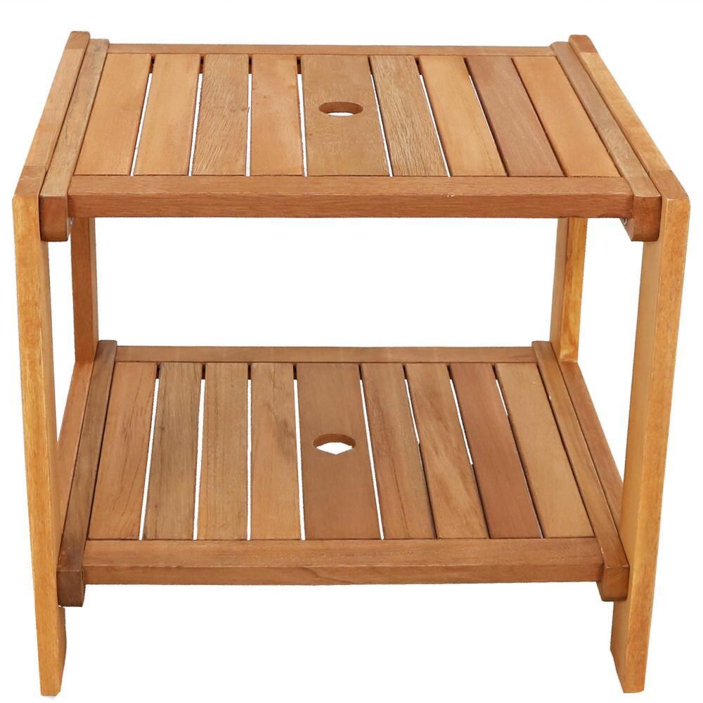 Ultimate Patio 20-Inch Meranti Wood Outdoor Side Table - Front View thumbnail