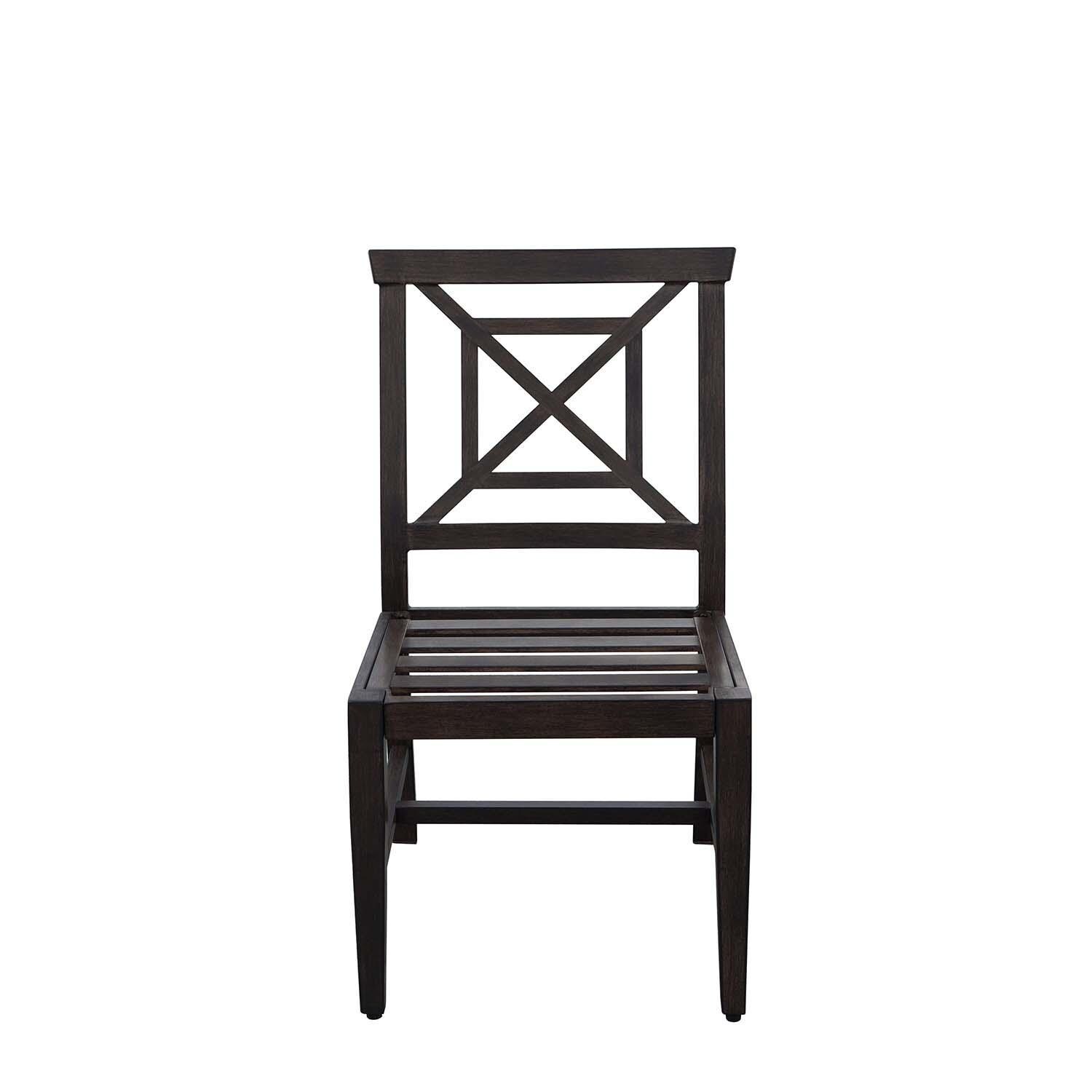 Atlantis Aluminum Dining Side Chair Set of 2 w/ Beige Cushions in Walnut By Darlee - Frame Only - White Background thumbnail