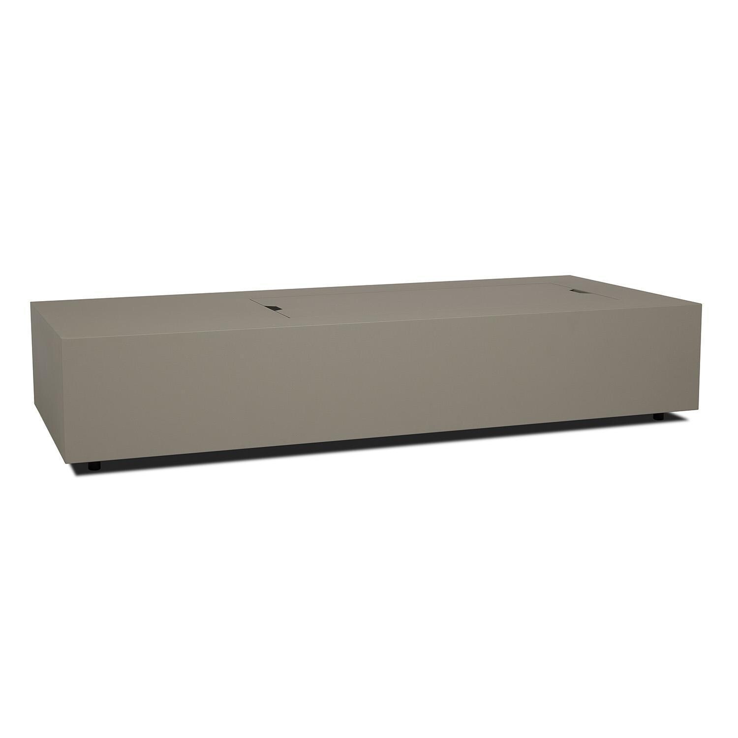 Elysian 75-in Rectangular Steel Propane Fire Pit Table in Mist Gray by Lakeview - Covered - White Background thumbnail