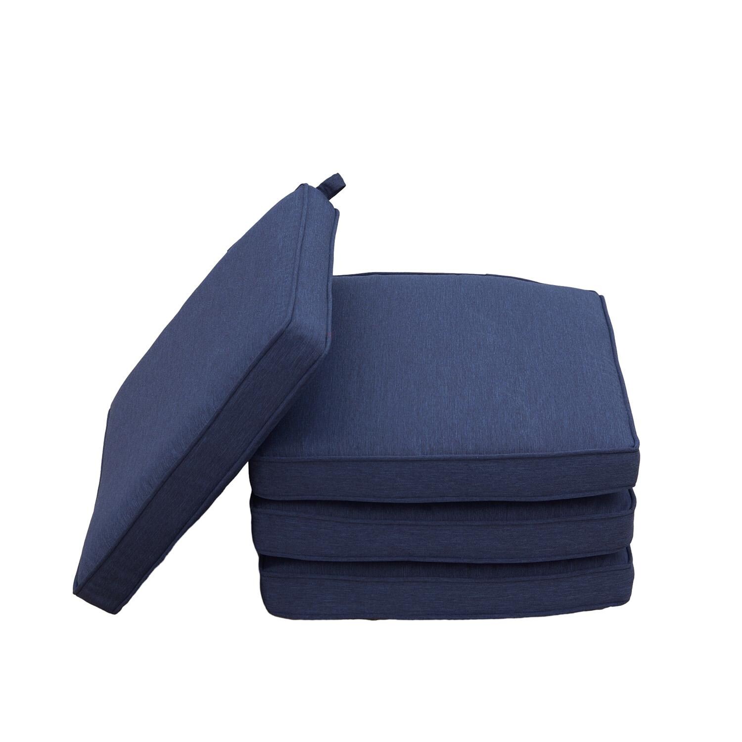 Darlee Nassau Replacement Dining Chair Cushion - Set of 4 - Navy Blue