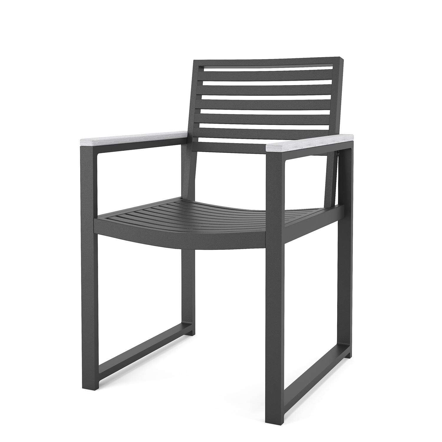 Lakeview 6400DC-72X41REC-7PC-SEA Cashmire View 7 Pc Aluminum Dining Set in Seashell - Chair - White Background thumbnail