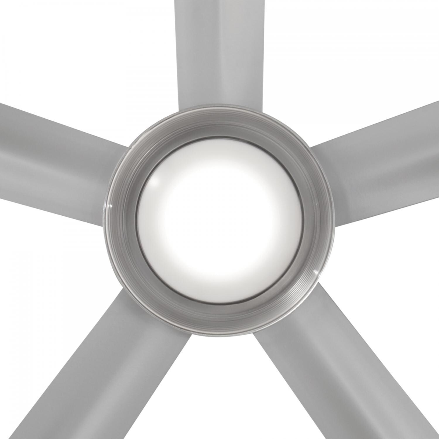 Minka-Aire F541L-SL Cone 54-Inch Convertible Blade LED Ceiling Fan in - Silver Finish w/ - Silver Blades - & Etched Lens - Lights Closeup thumbnail