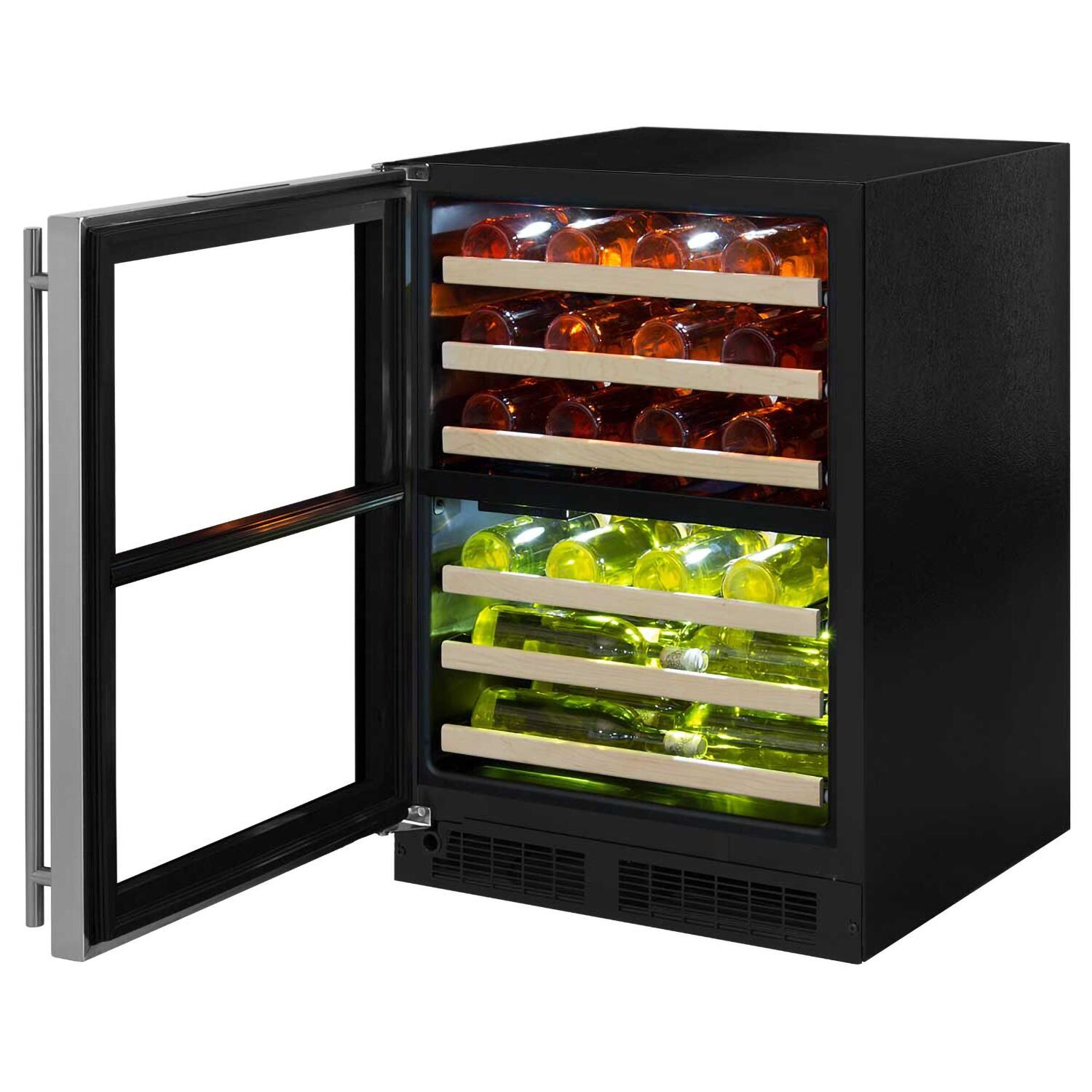 Marvel High Efficiency 40 Bottle Left Hinge Dual Zone Wine Cellar - Door Open thumbnail
