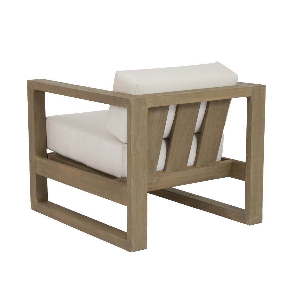 Sunset West - 5501-21-5453 - Coastal Teak Patio Club Chair W/ Sunbrella Canvas Canvas Cushions - Rear View thumbnail