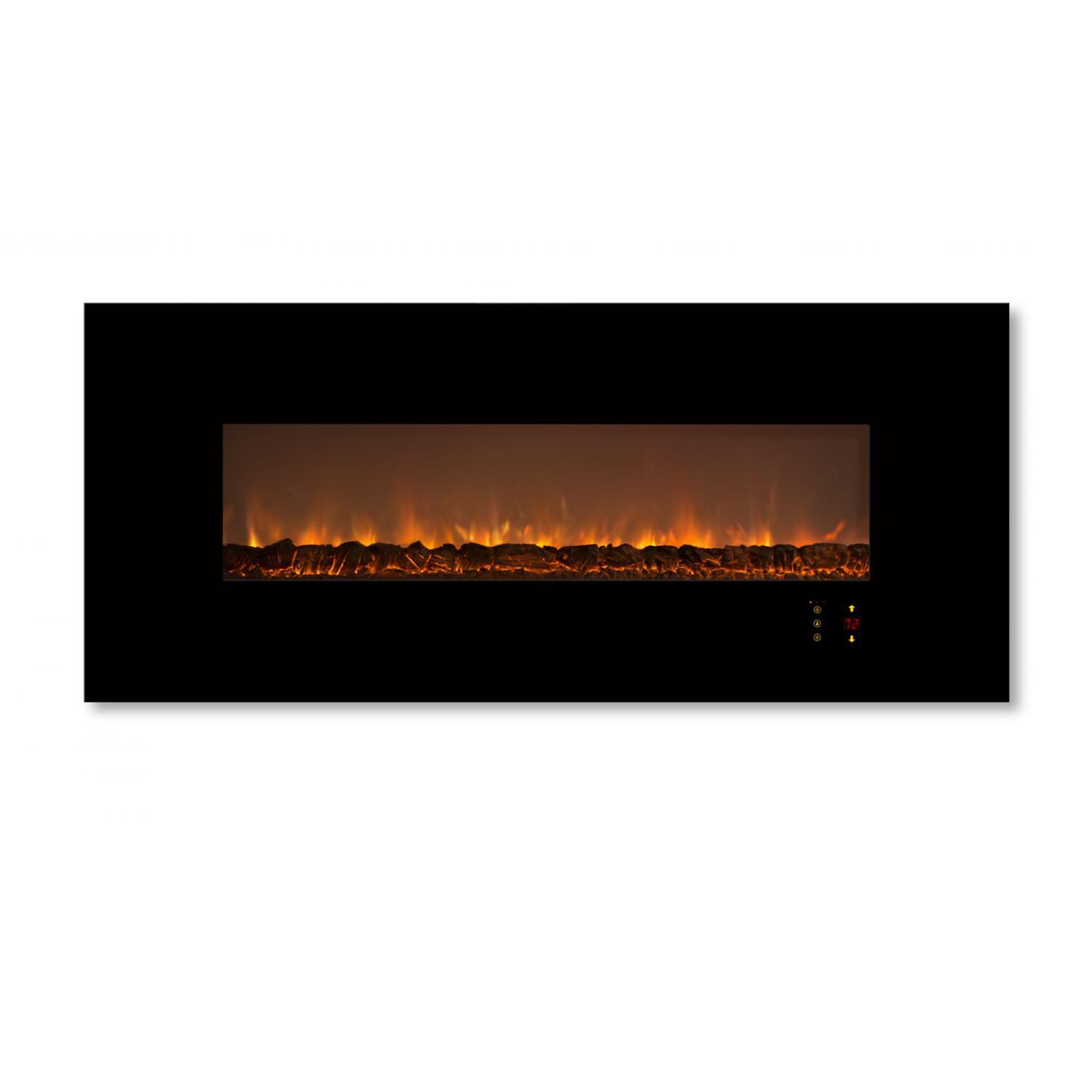 Modern Flames AL60CLX2-G 60-Inch Ambiance CLX2 Electric Fireplace With Black Glass Front - Orange Flames With Coal Media thumbnail