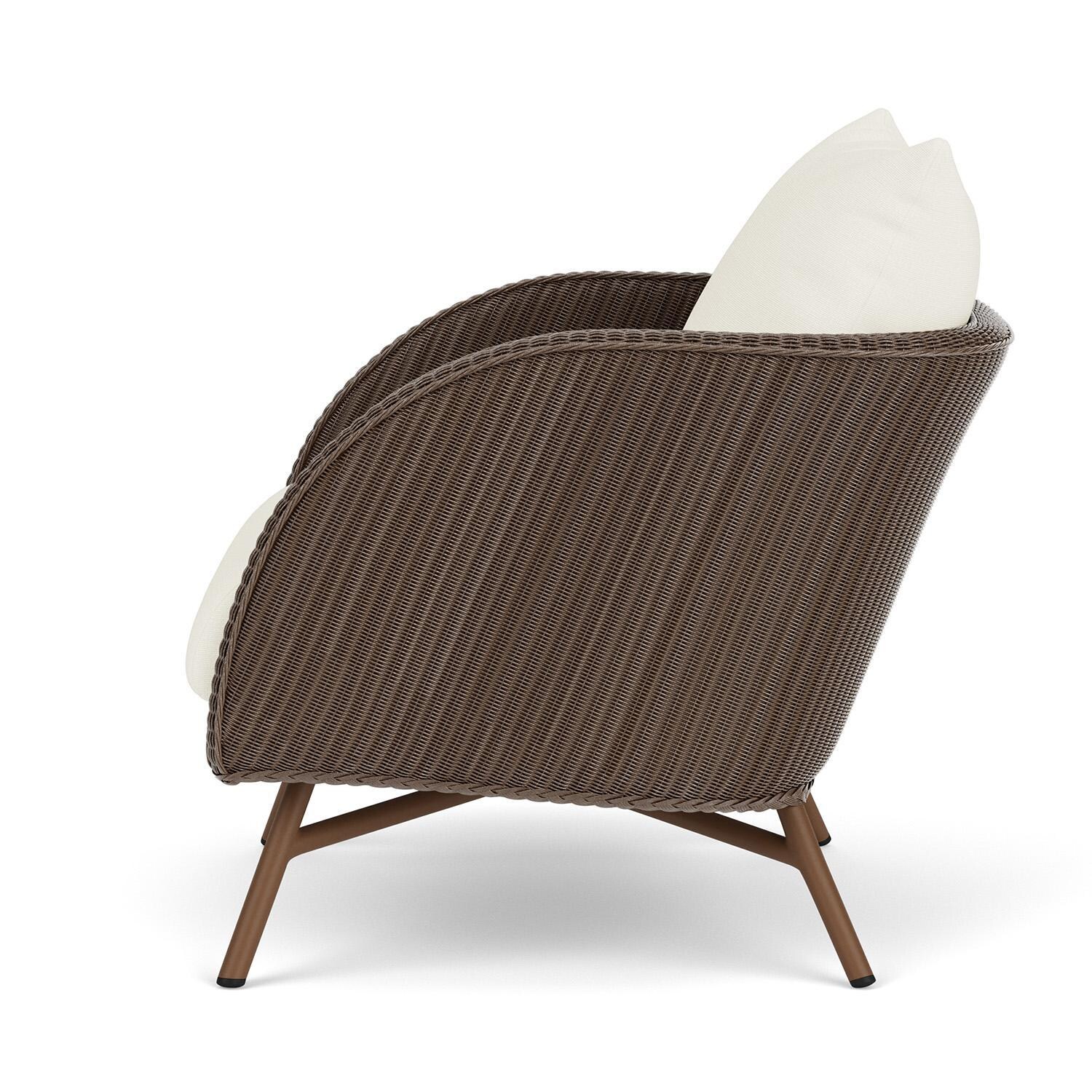 Lloyd Flanders Essence Lounge Chair W/Sailcloth Salt Fabric - Bark Finish - Side thumbnail