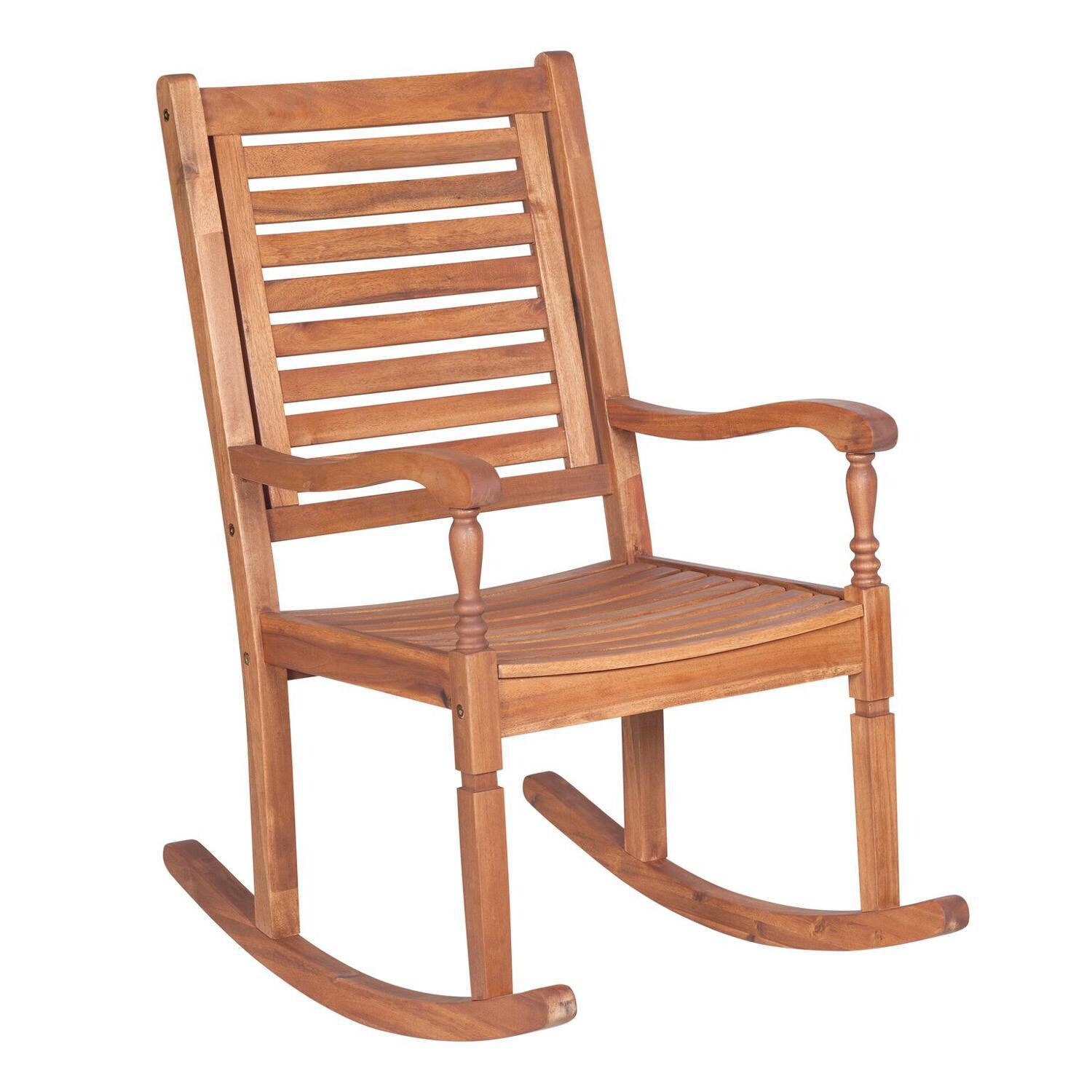 Ultimate Patio Cozy View Acacia Patio Rocking Chair - Brown thumbnail