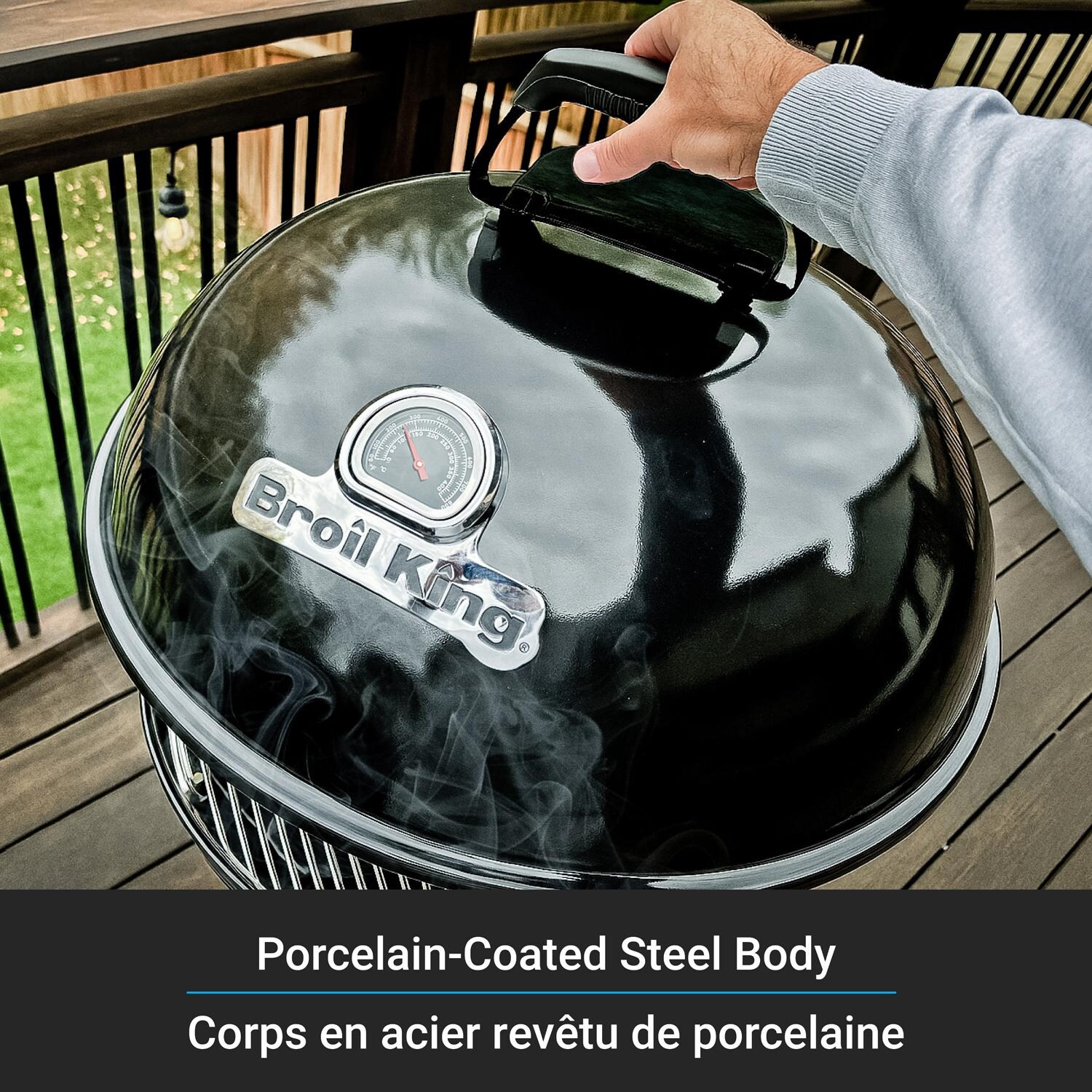 Broil King 401010 Kettle 22 1/2-in Charcoal Grill - Black - Porcelain-Coated Steel Material - Detail thumbnail