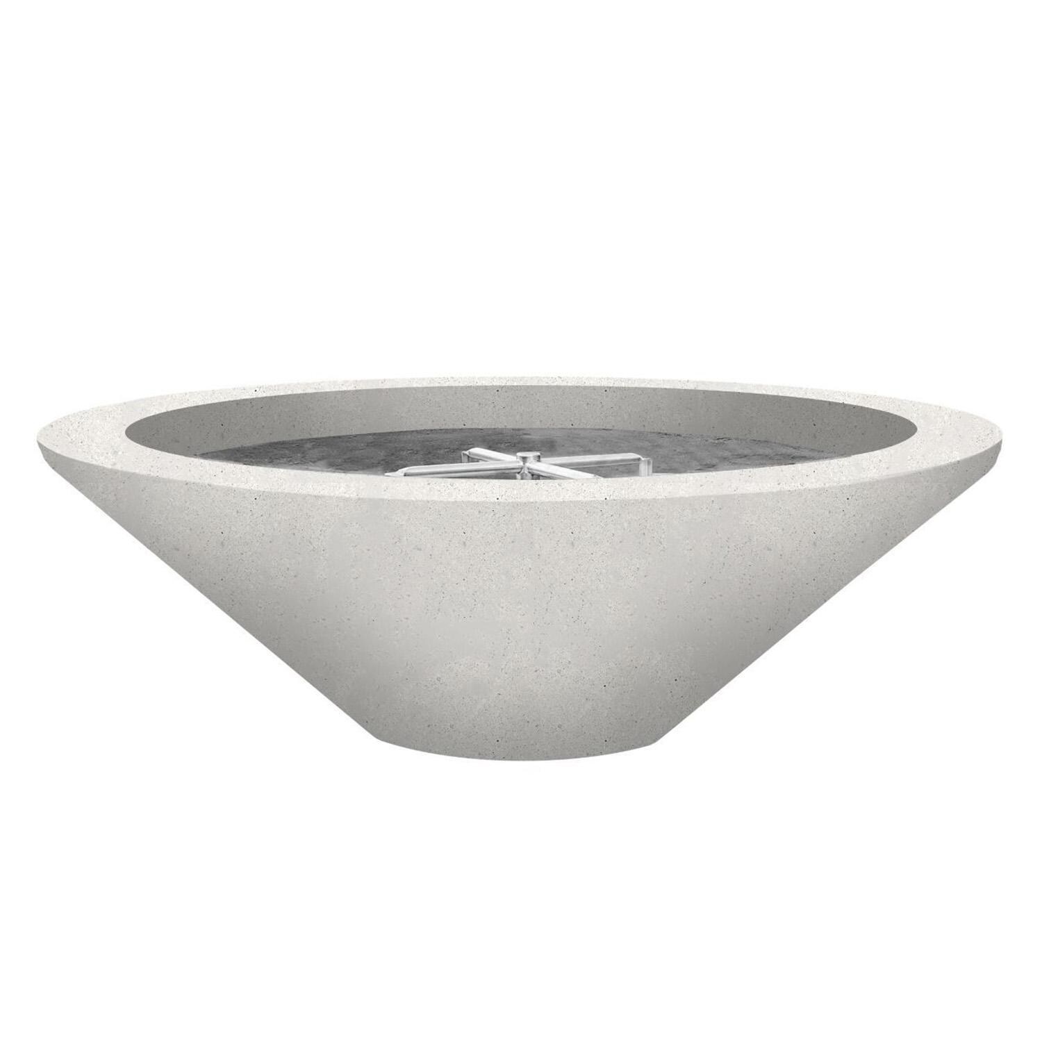 Embarcadero 48-in Round Glass Fiber Reinforced Concrete Propane Fire Bowl in Ultra White by Prism Hardscapes - White Background thumbnail
