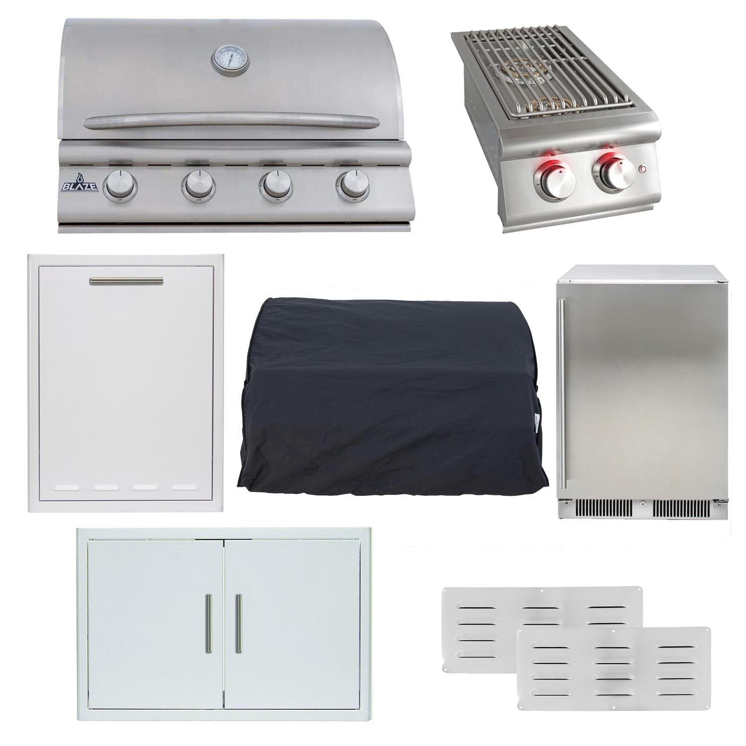 Blaze BCM 8 Pc 32-in Propane Outdoor Kitchen Package w/ 24-in Refrigerator - White Background thumbnail