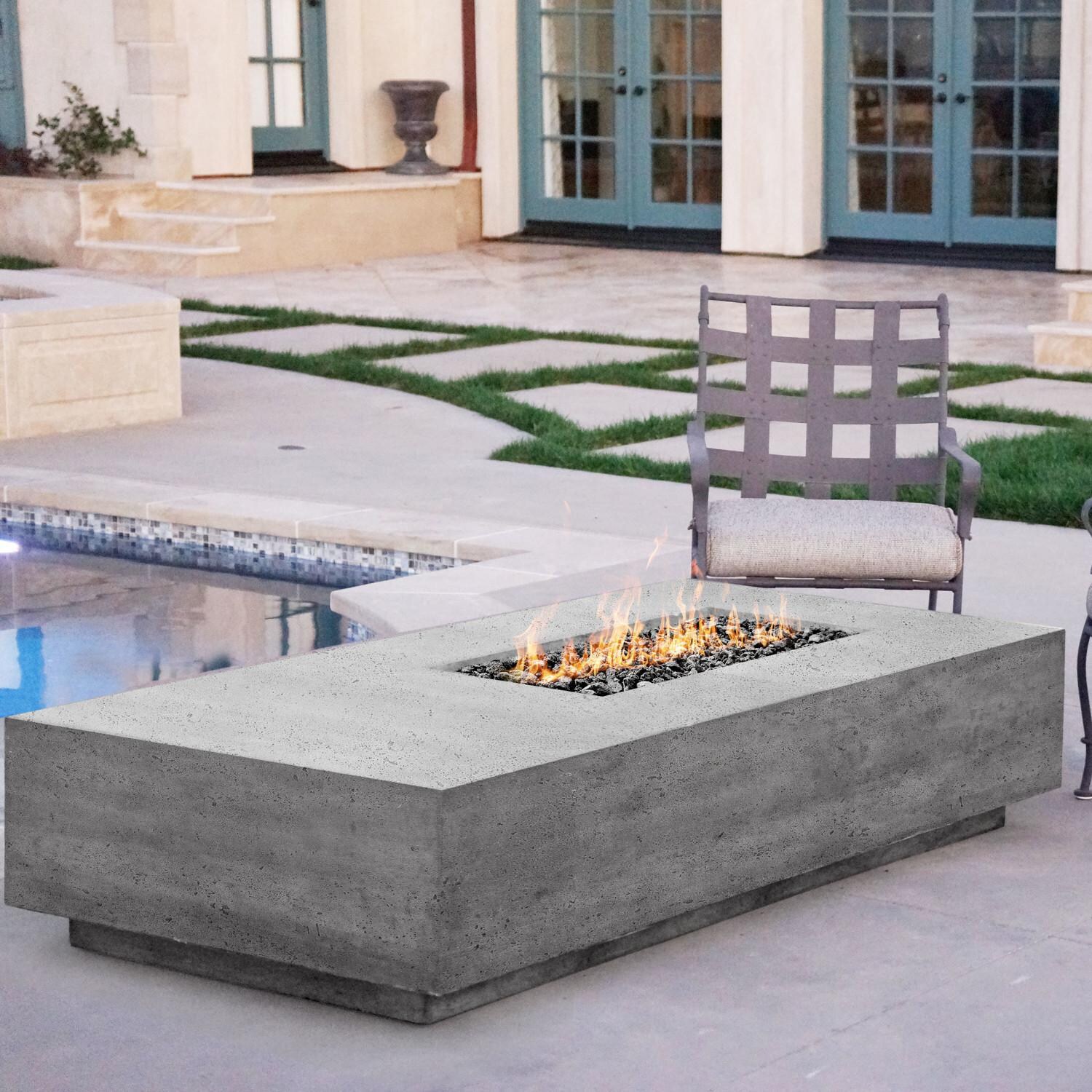 Prism Hardscapes Tavola 5 80-Inch Propane Rectangle Fire Pit Table - Pewter - PH-409-4LP image
