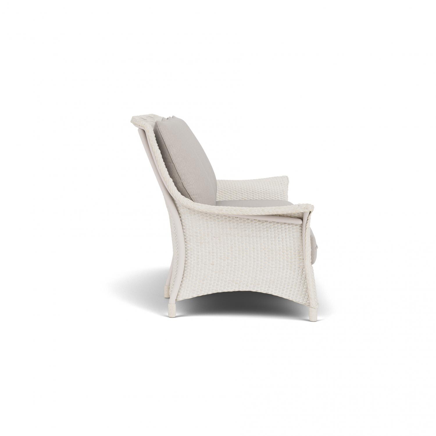 Lloyd Flanders Mandalay Sofa In Antique White Finish With Remy Cloud Fabric - Side thumbnail