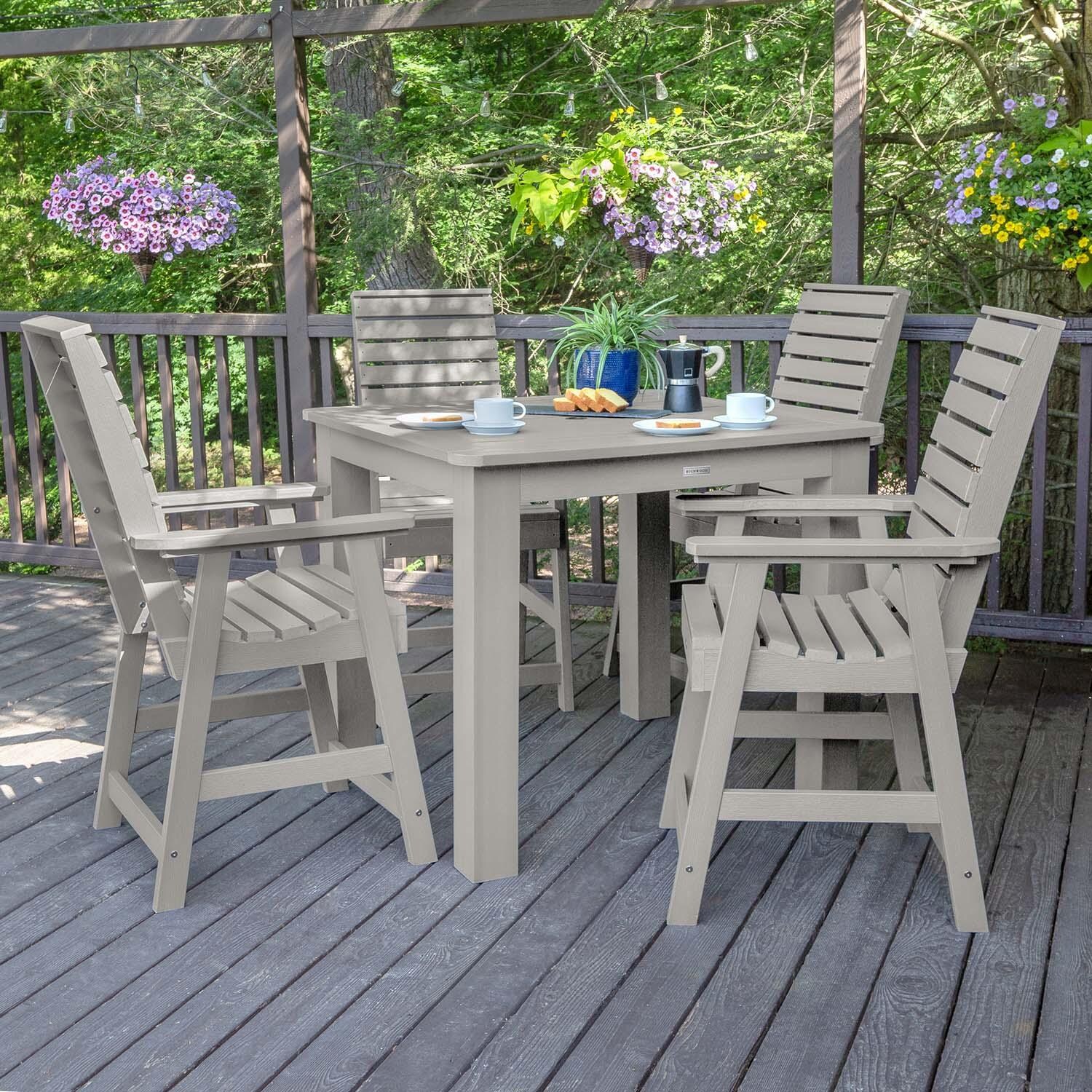 Elm Pointe 5 Pc Square Counter-Height Dining Set in Harbor Gray By Lakeview Outdoor Designs - Lifestyle thumbnail