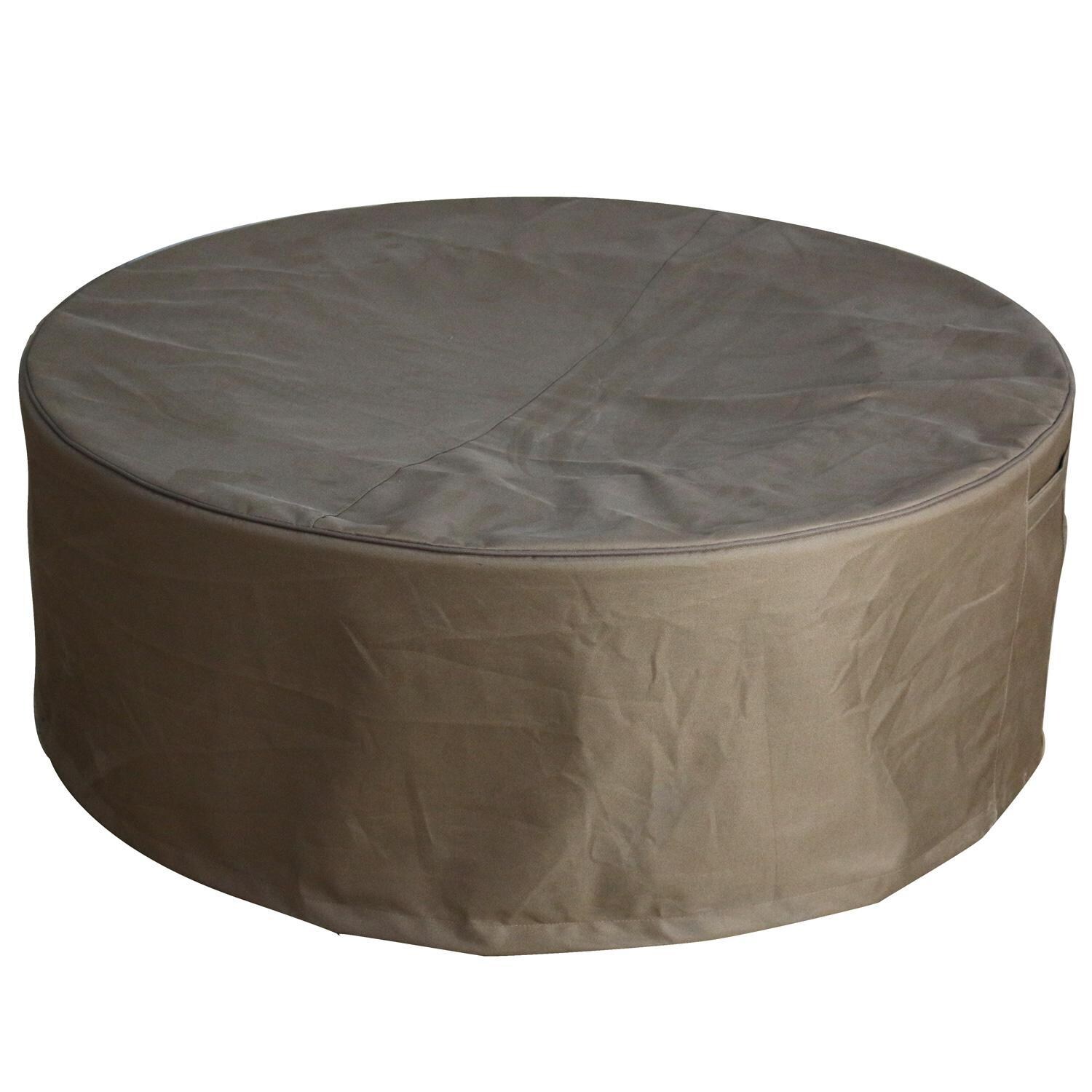 Elementi OFG145CG-LP Manchester 39-Inch Round Propane Fire Pit Table - Fire Table Cover - White Background thumbnail