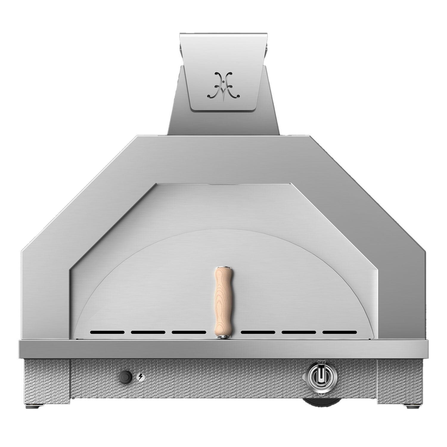 Hestan Campania 32 Inch Countertop Stainless Steel Propane Pizza Oven w/ Light Kit - Steeletto - Display - White Background thumbnail