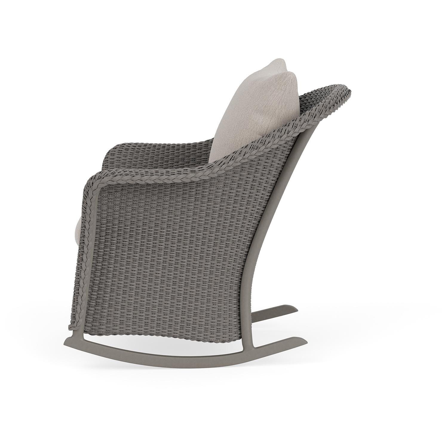 Lloyd Flanders Weekend Retreat Lounge Rocker in Pewter Finish W/ Remy Cloud Fabric - Side thumbnail