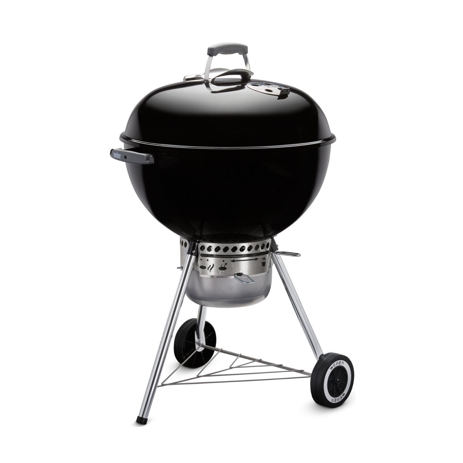 Weber Original Kettle Premium 22-Inch Charcoal Grill - Black - 14401001 - Kettle facing Left thumbnail