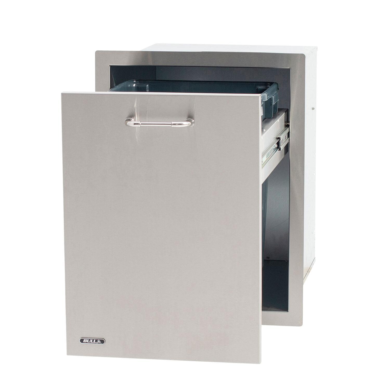 Bull Grills 30-Inch Stainless Steel Double Trash/Recycle Drawer - 56935