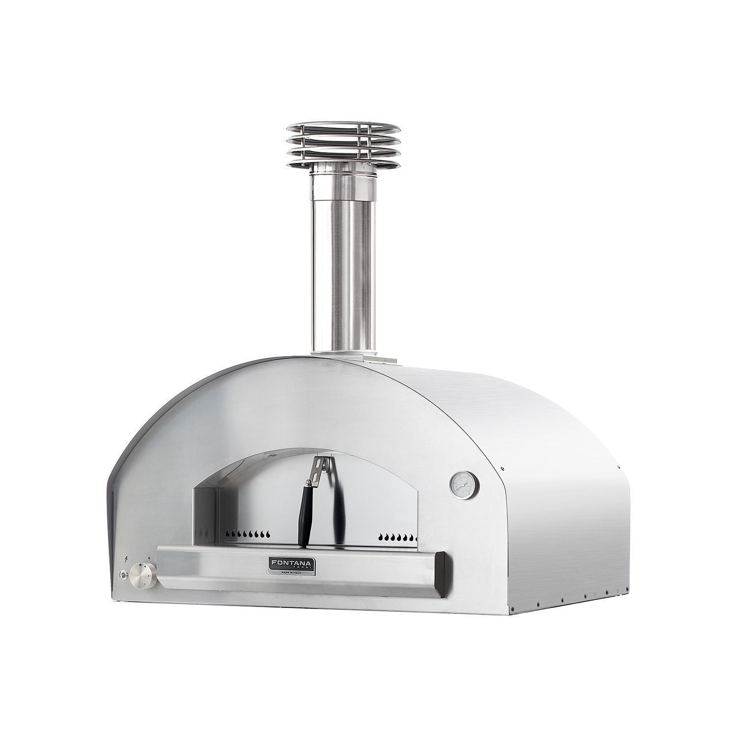Fontana Forni FTFIR-H-S Firenze Hybrid Pizza Oven - Stainless Steel - White Background thumbnail