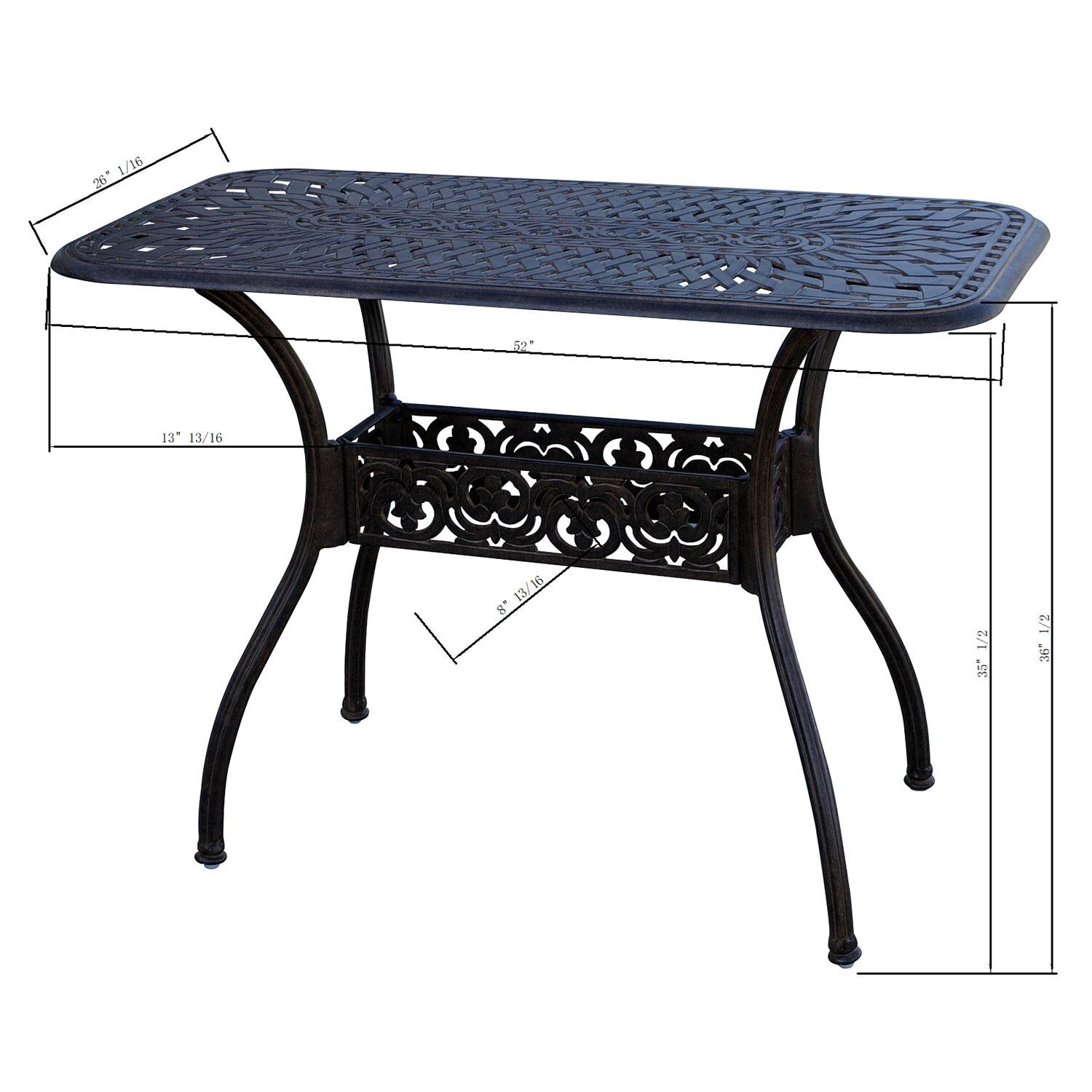 Darlee Series 60 Counter Height Patio Serving Table - Mocha - Dimensional thumbnail