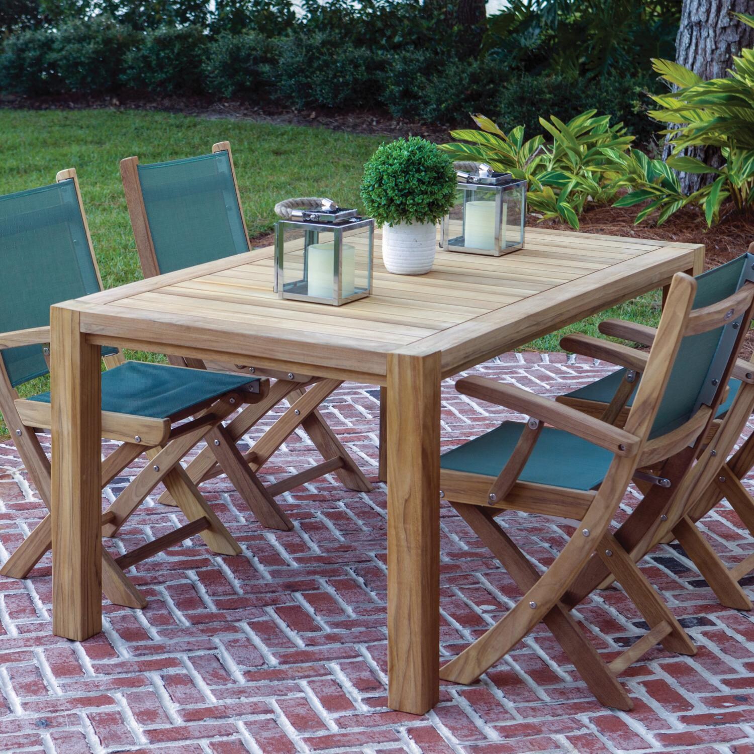 Royal Teak Collection Comfort 63 X 35 Inch Rectangular Teak Patio Dining Table - On the Patio thumbnail