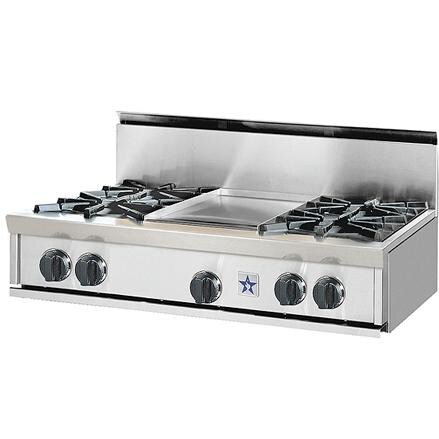 Bluestar Rangetop Style Cooktop Natural Gas With Griddle 36 Bluestar Rgtnb Series 36 Inch Natural Gas Rangetop With 12 Griddle